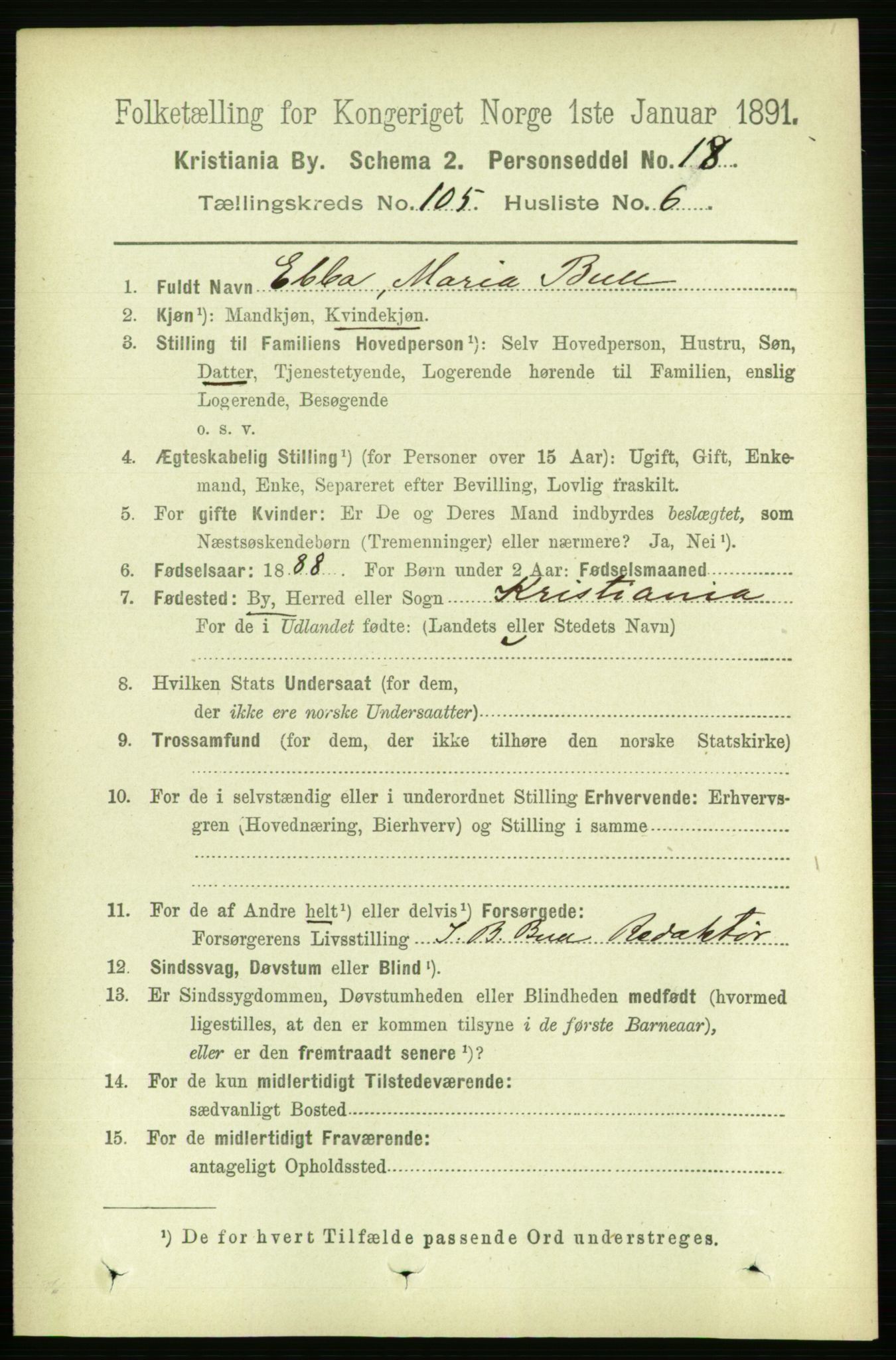 RA, 1891 census for 0301 Kristiania, 1891, p. 53118