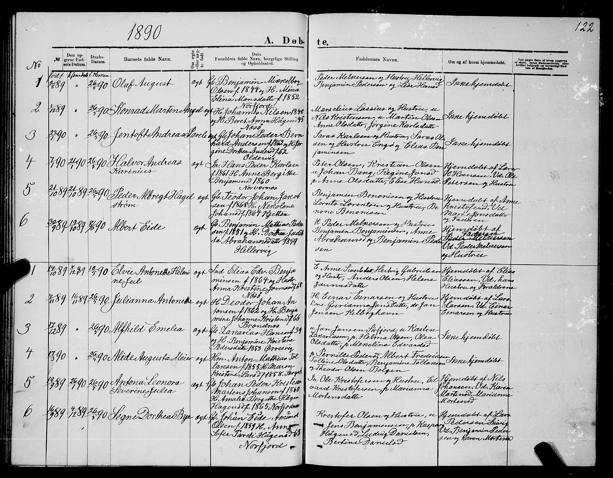 Ministerialprotokoller, klokkerbøker og fødselsregistre - Nordland, SAT/A-1459/841/L0620: Parish register (copy) no. 841C04, 1877-1896, p. 122