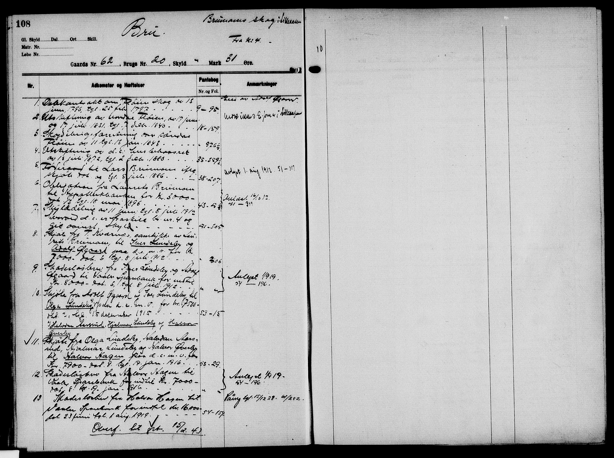 Solør tingrett, AV/SAH-TING-008/H/Ha/Hak/L0005: Mortgage register no. V, 1900-1935, p. 108