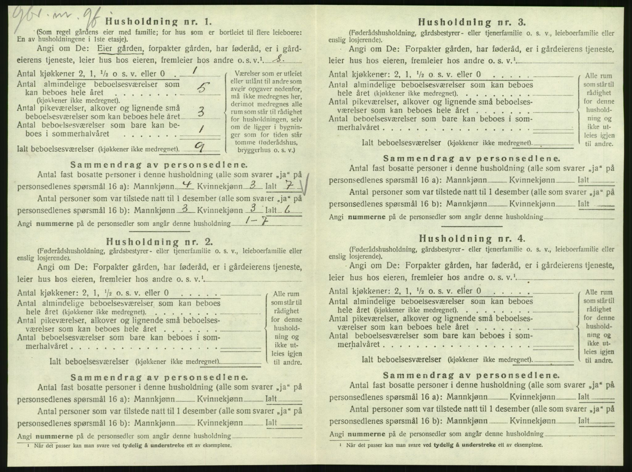 SAT, 1920 census for Korgen, 1920, p. 287