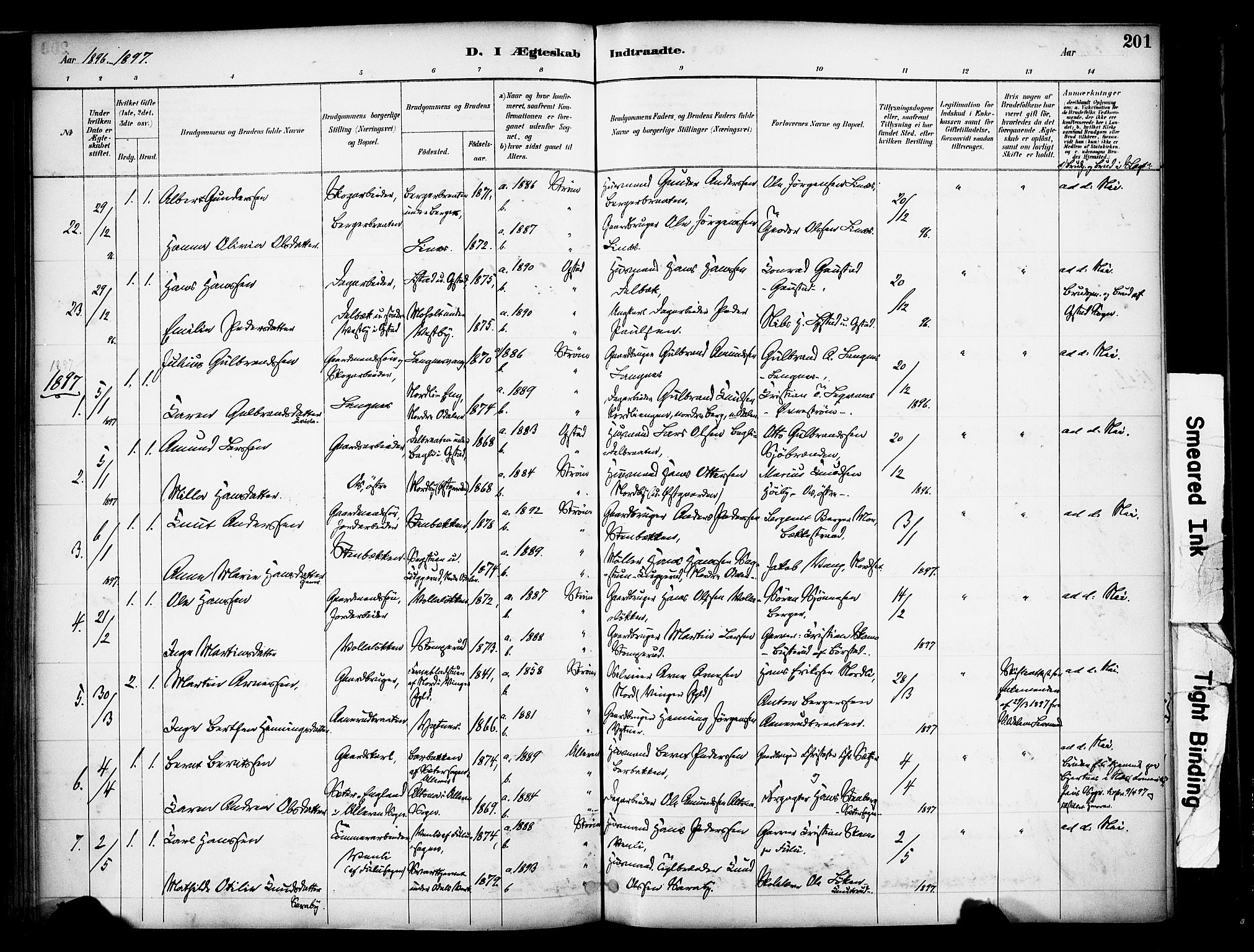 Sør-Odal prestekontor, AV/SAH-PREST-030/H/Ha/Haa/L0007: Parish register (official) no. 7, 1886-1925, p. 201