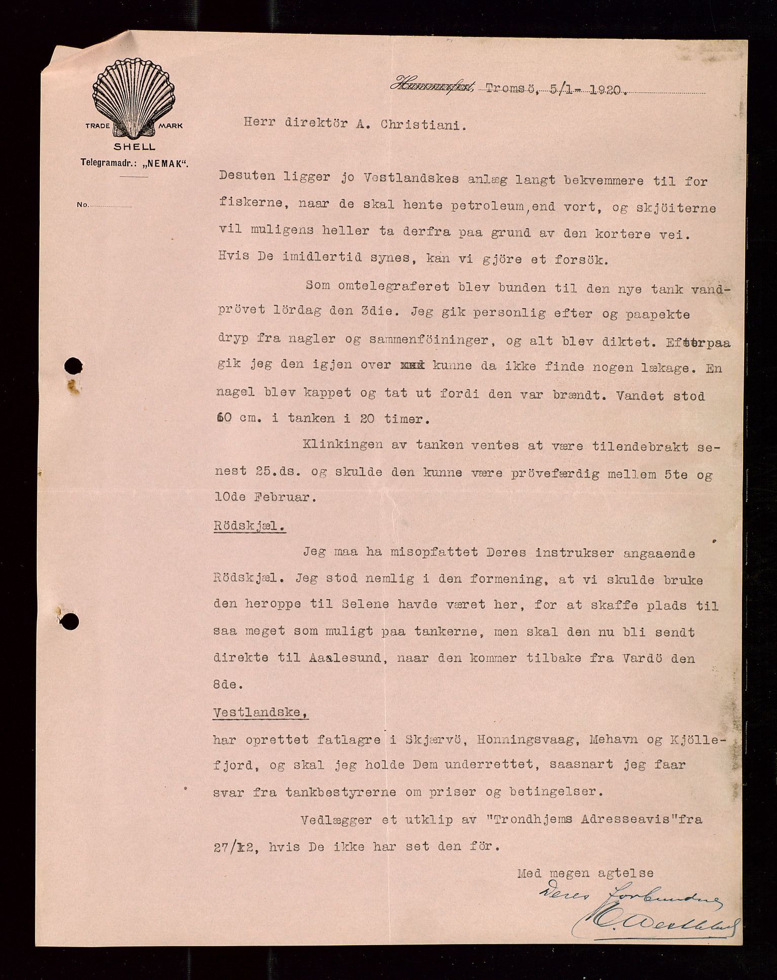 Pa 1521 - A/S Norske Shell, AV/SAST-A-101915/E/Ea/Eaa/L0010: Sjefskorrespondanse, 1920, p. 175