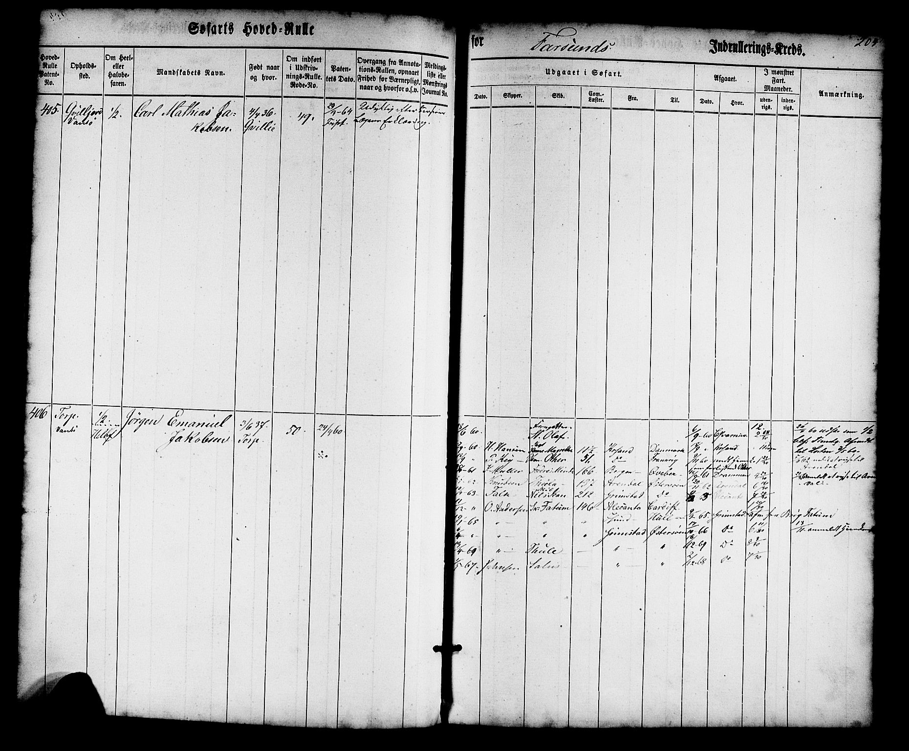 Farsund mønstringskrets, AV/SAK-2031-0017/F/Fb/L0013: Hovedrulle nr 1-574, Z-5, 1860-1869, p. 206