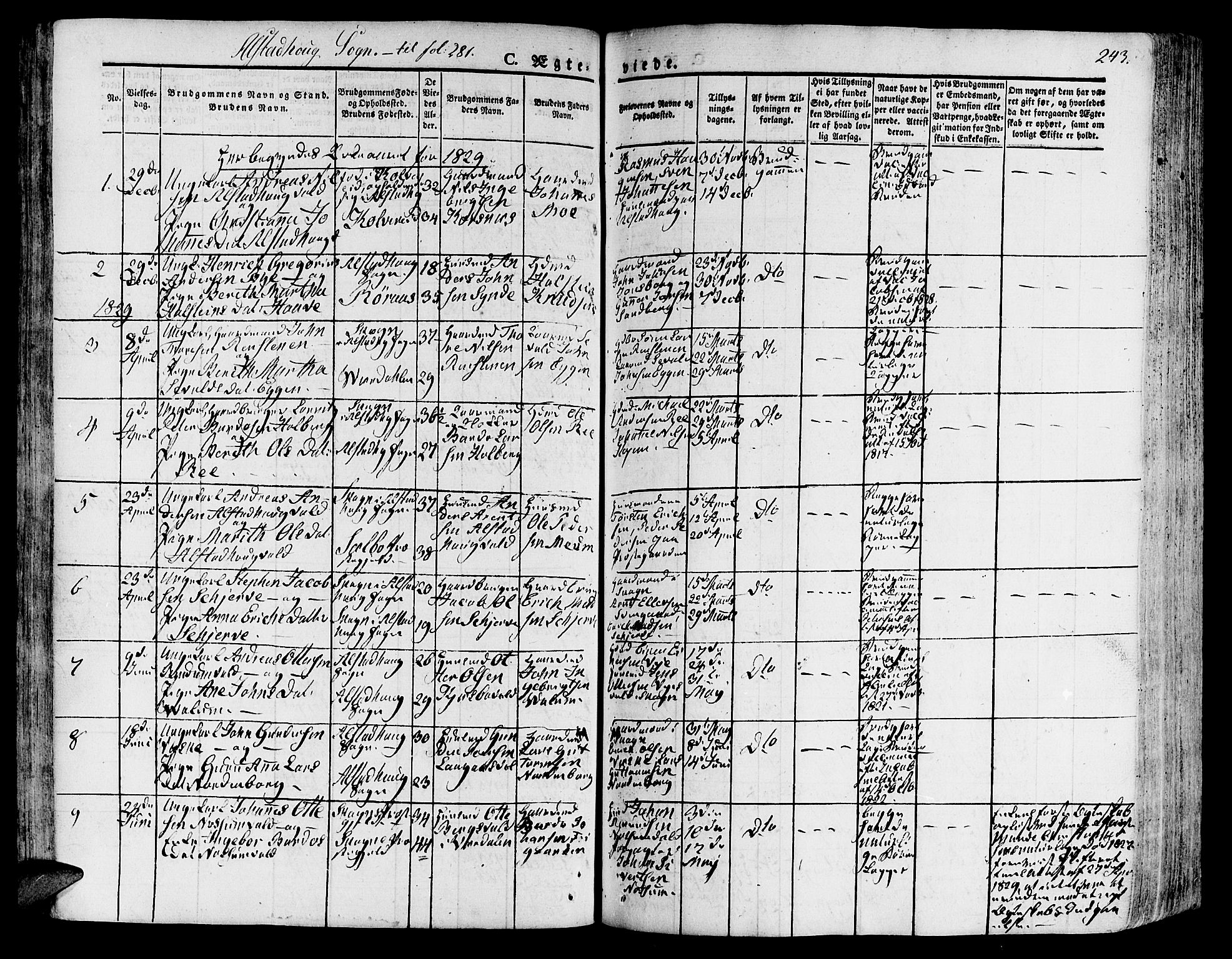 Ministerialprotokoller, klokkerbøker og fødselsregistre - Nord-Trøndelag, SAT/A-1458/717/L0152: Parish register (official) no. 717A05 /1, 1825-1836, p. 243