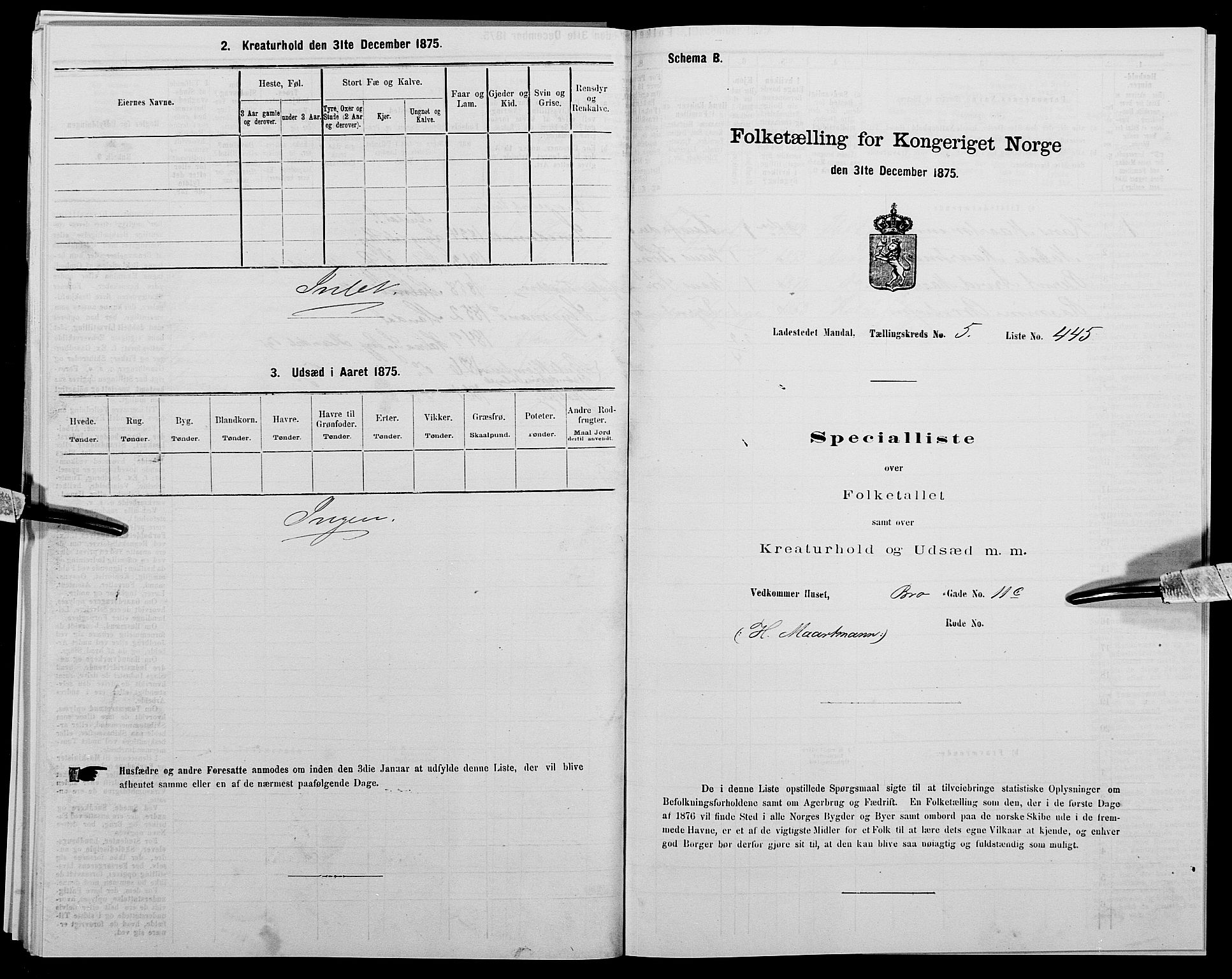 SAK, 1875 census for 1002B Mandal/Mandal, 1875, p. 933