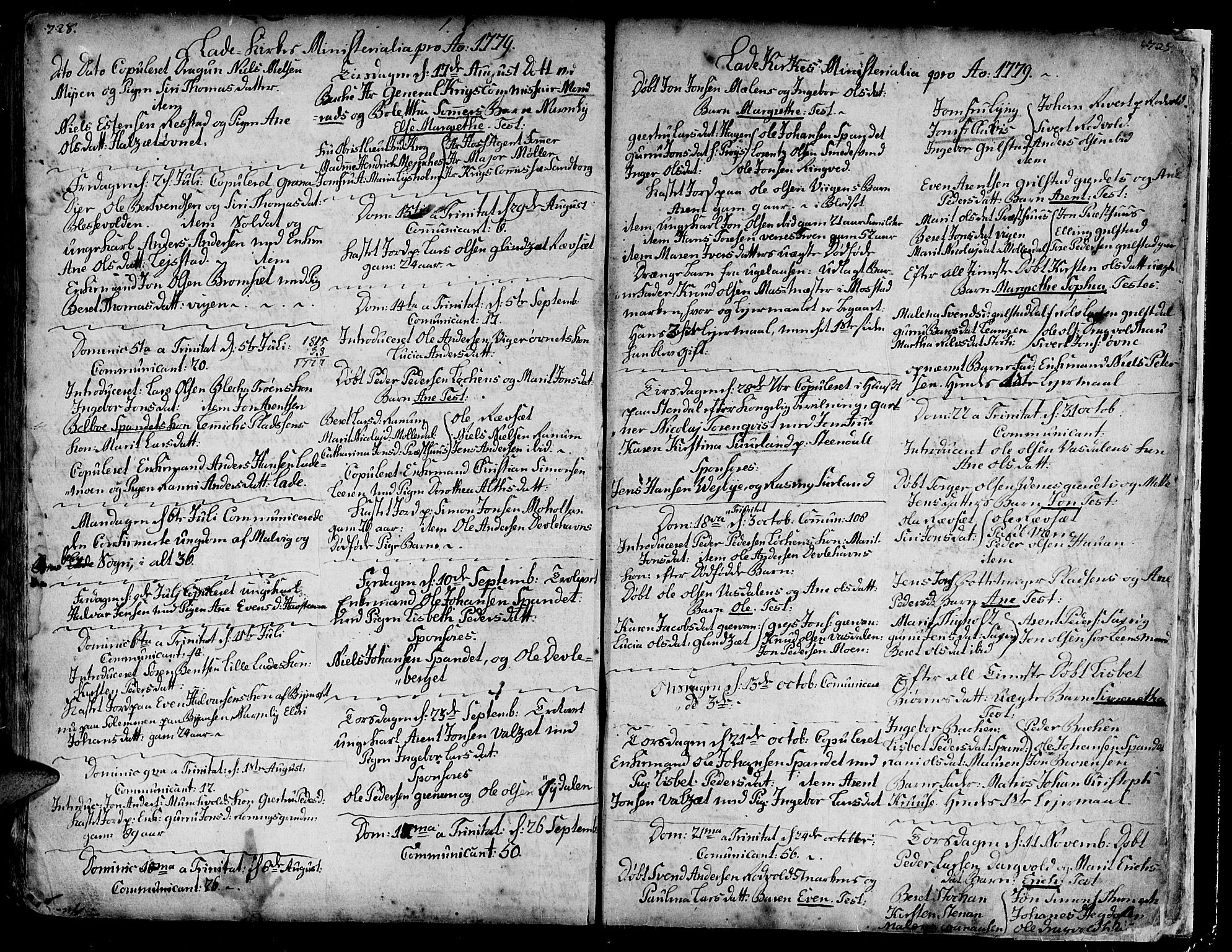 Ministerialprotokoller, klokkerbøker og fødselsregistre - Sør-Trøndelag, SAT/A-1456/606/L0275: Parish register (official) no. 606A01 /1, 1727-1780, p. 728-729