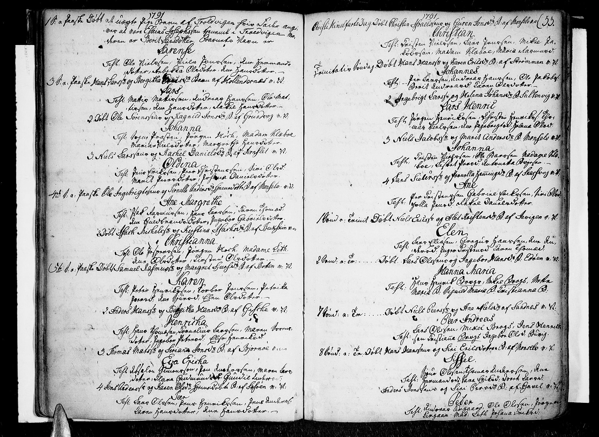 Lenvik sokneprestembete, AV/SATØ-S-1310/H/Ha/Haa/L0002kirke: Parish register (official) no. 2, 1784-1820, p. 53
