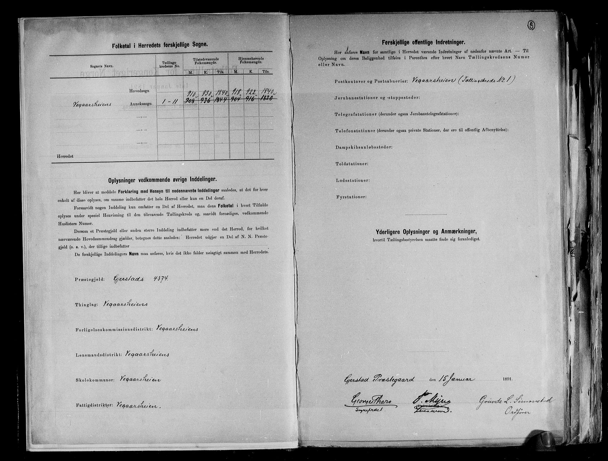 RA, 1891 census for 0912 Vegårshei, 1891, p. 3