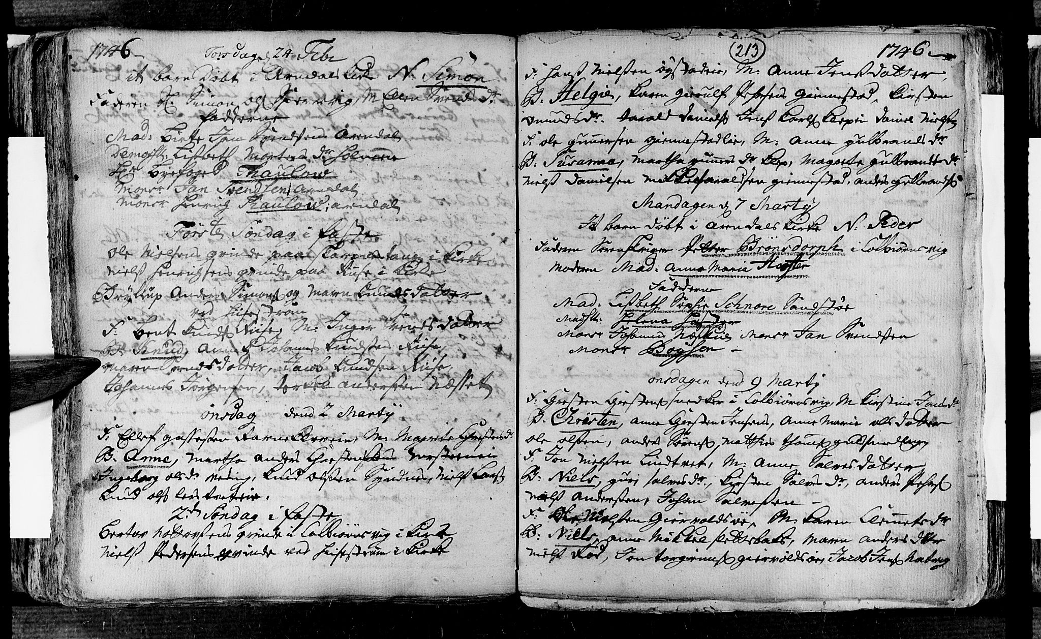 Øyestad sokneprestkontor, AV/SAK-1111-0049/F/Fa/L0004: Parish register (official) no. A 4, 1730-1750, p. 213