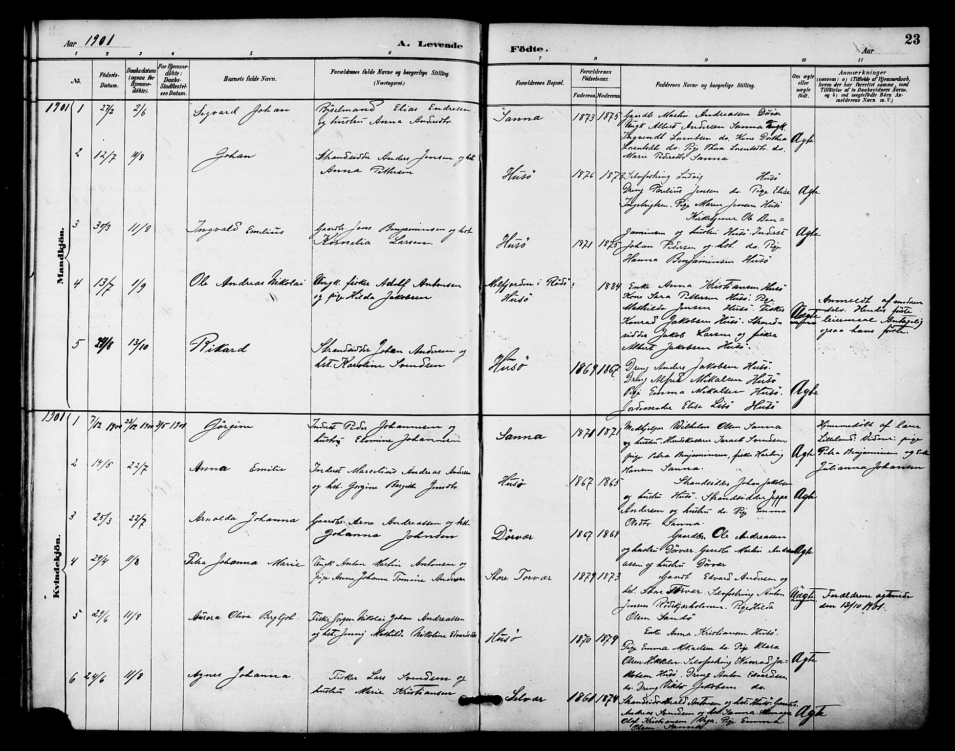Ministerialprotokoller, klokkerbøker og fødselsregistre - Nordland, SAT/A-1459/840/L0580: Parish register (official) no. 840A02, 1887-1909, p. 23