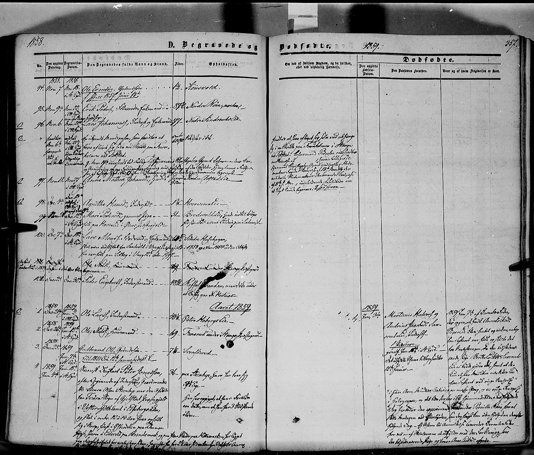 Stange prestekontor, AV/SAH-PREST-002/K/L0012: Parish register (official) no. 12, 1852-1862, p. 357