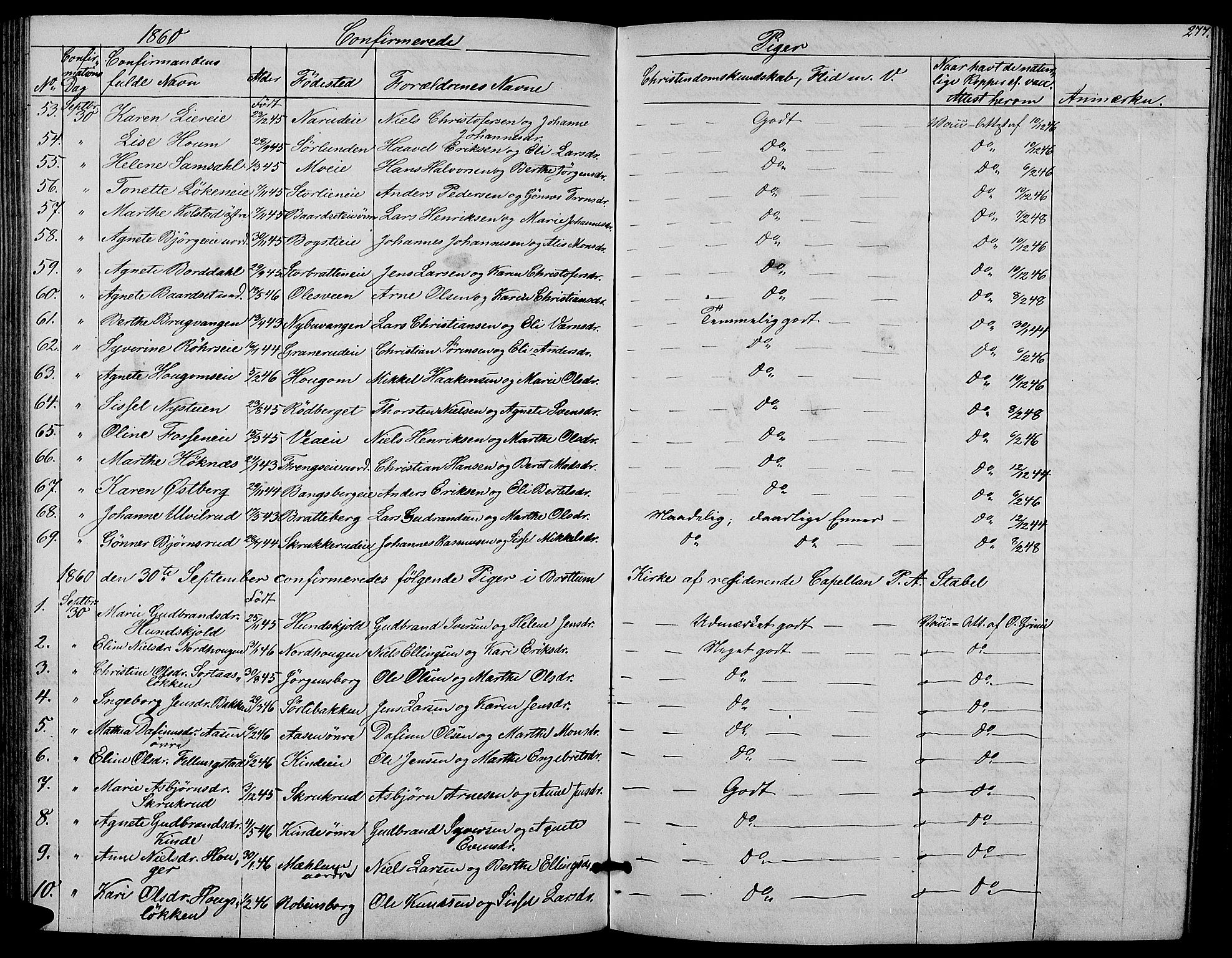 Ringsaker prestekontor, AV/SAH-PREST-014/L/La/L0006: Parish register (copy) no. 6, 1851-1860, p. 277