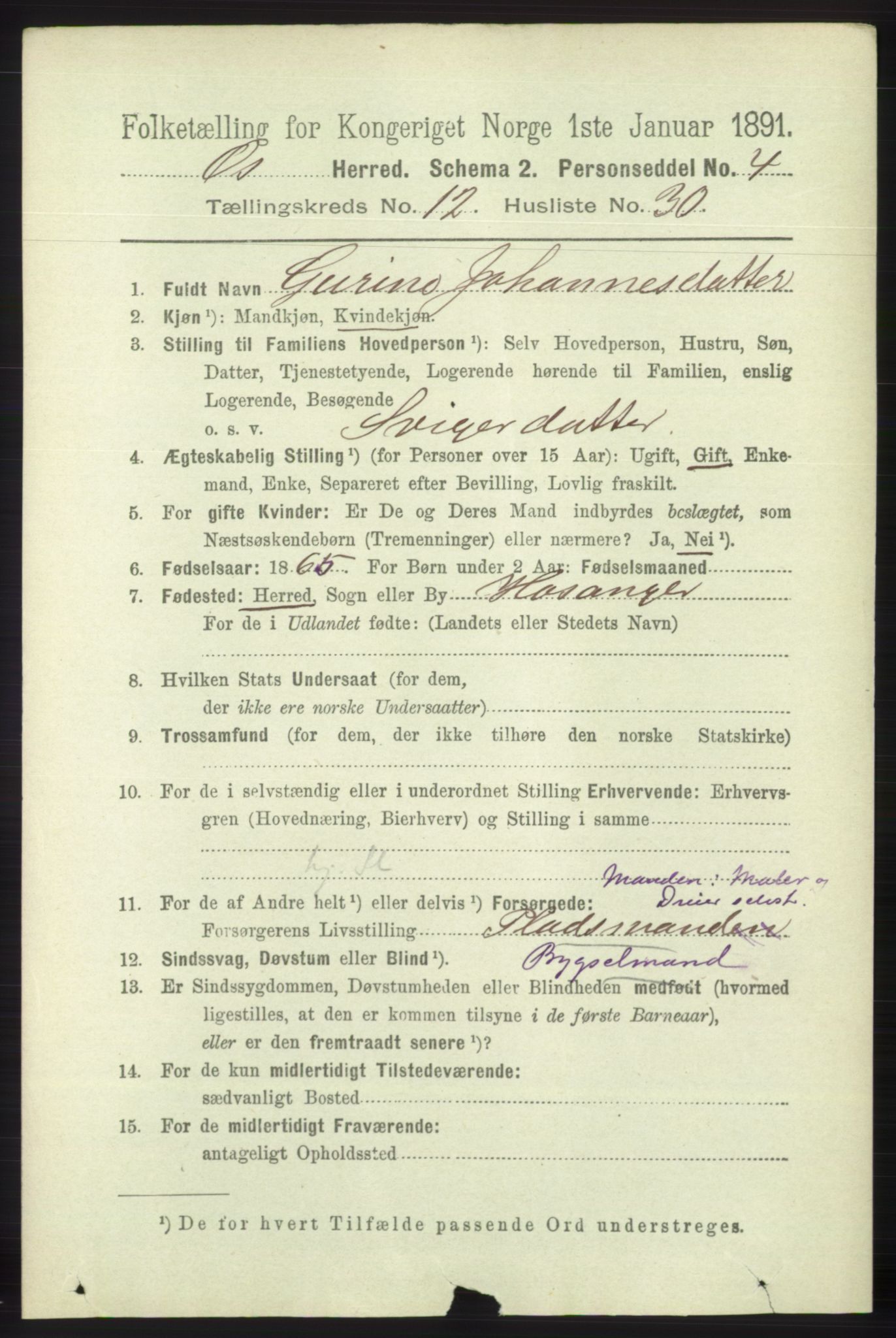 RA, 1891 census for 1243 Os, 1891, p. 2956