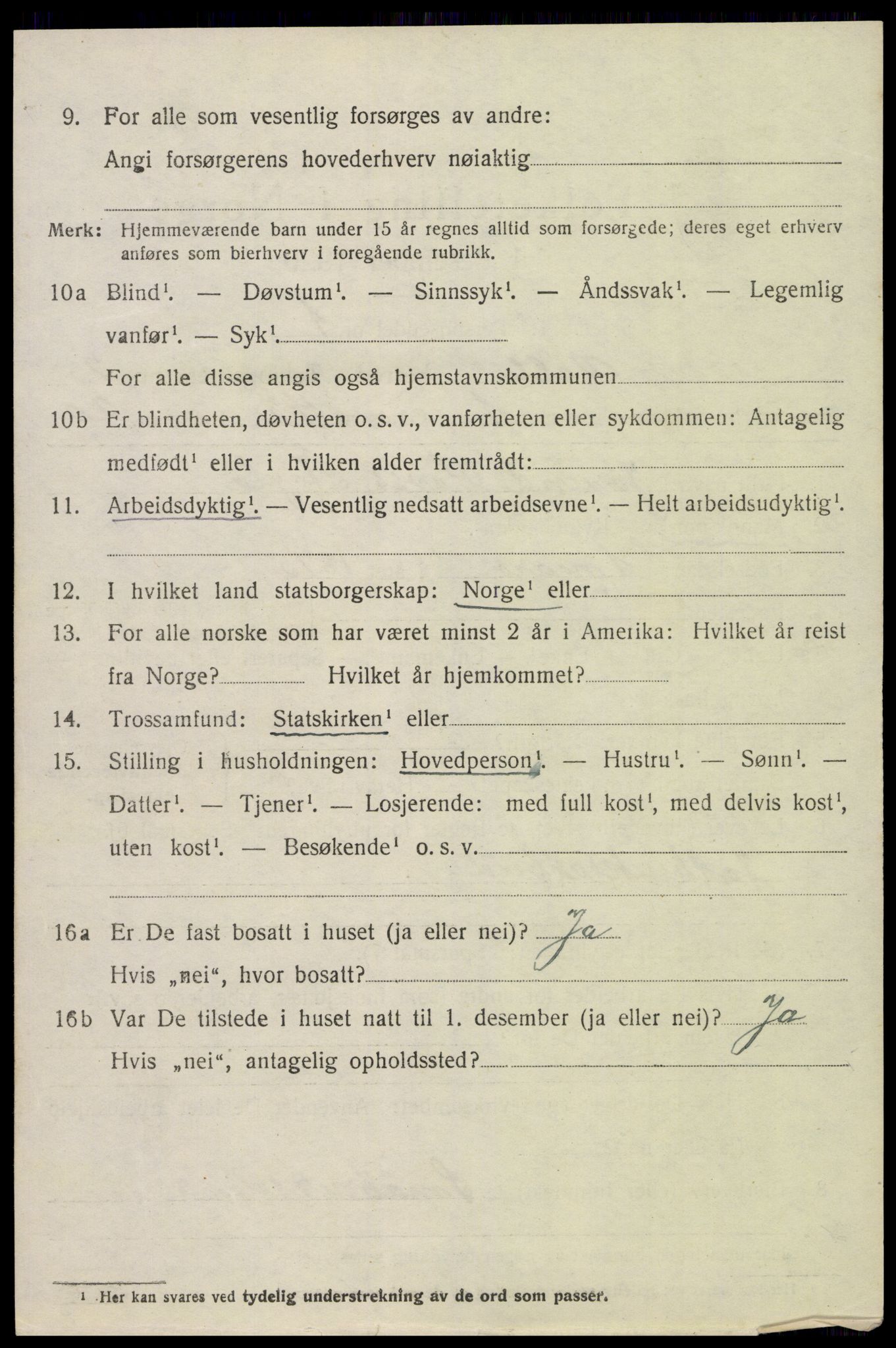 SAK, 1920 census for Valle, 1920, p. 954