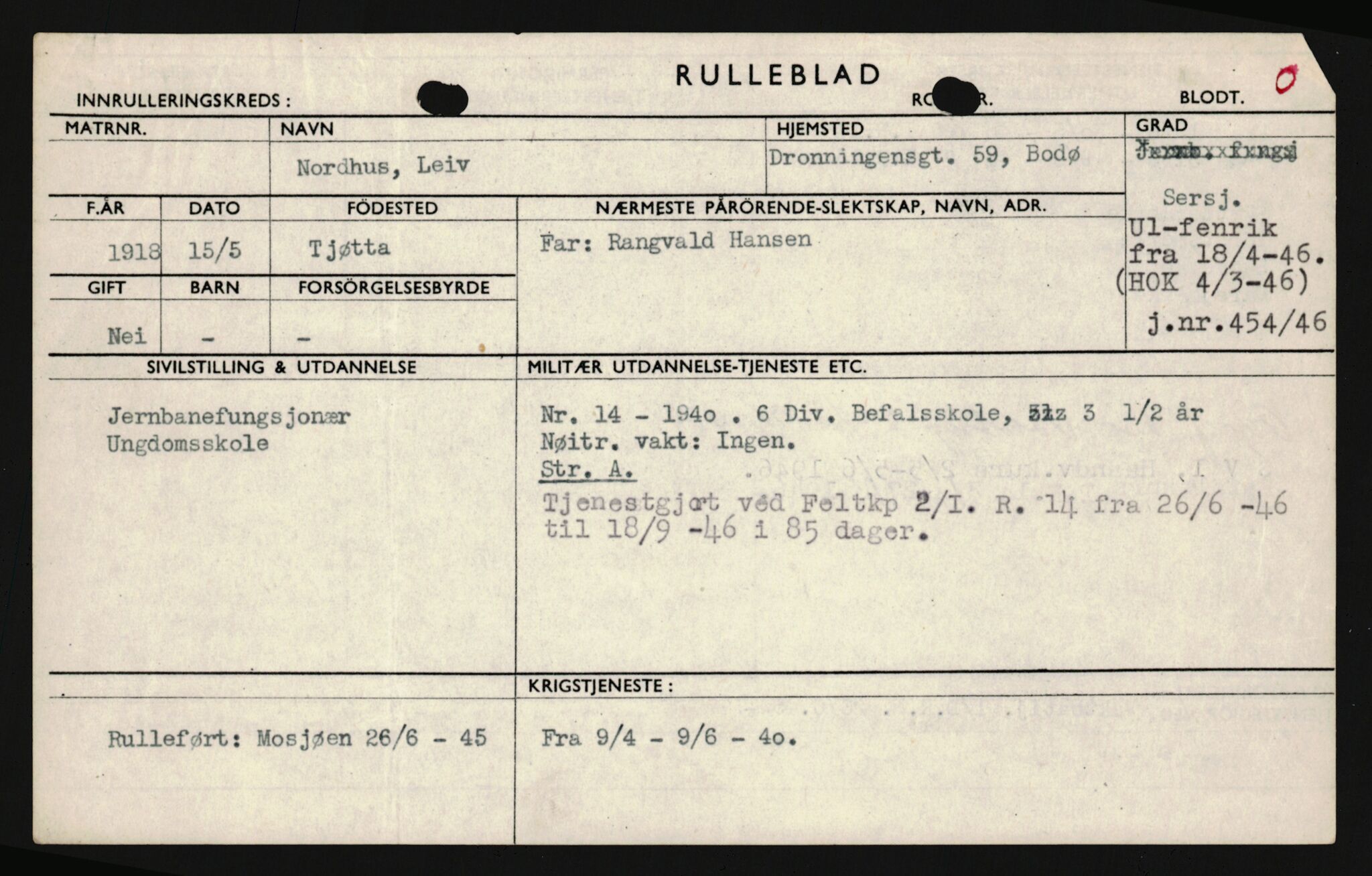 Forsvaret, Sør-Hålogaland landforsvar, AV/RA-RAFA-2552/P/Pa/L0303: Personellmapper for slettet personell, yrkesbefal og vernepliktig befal, født 1917-1920, 1936-1980, p. 347