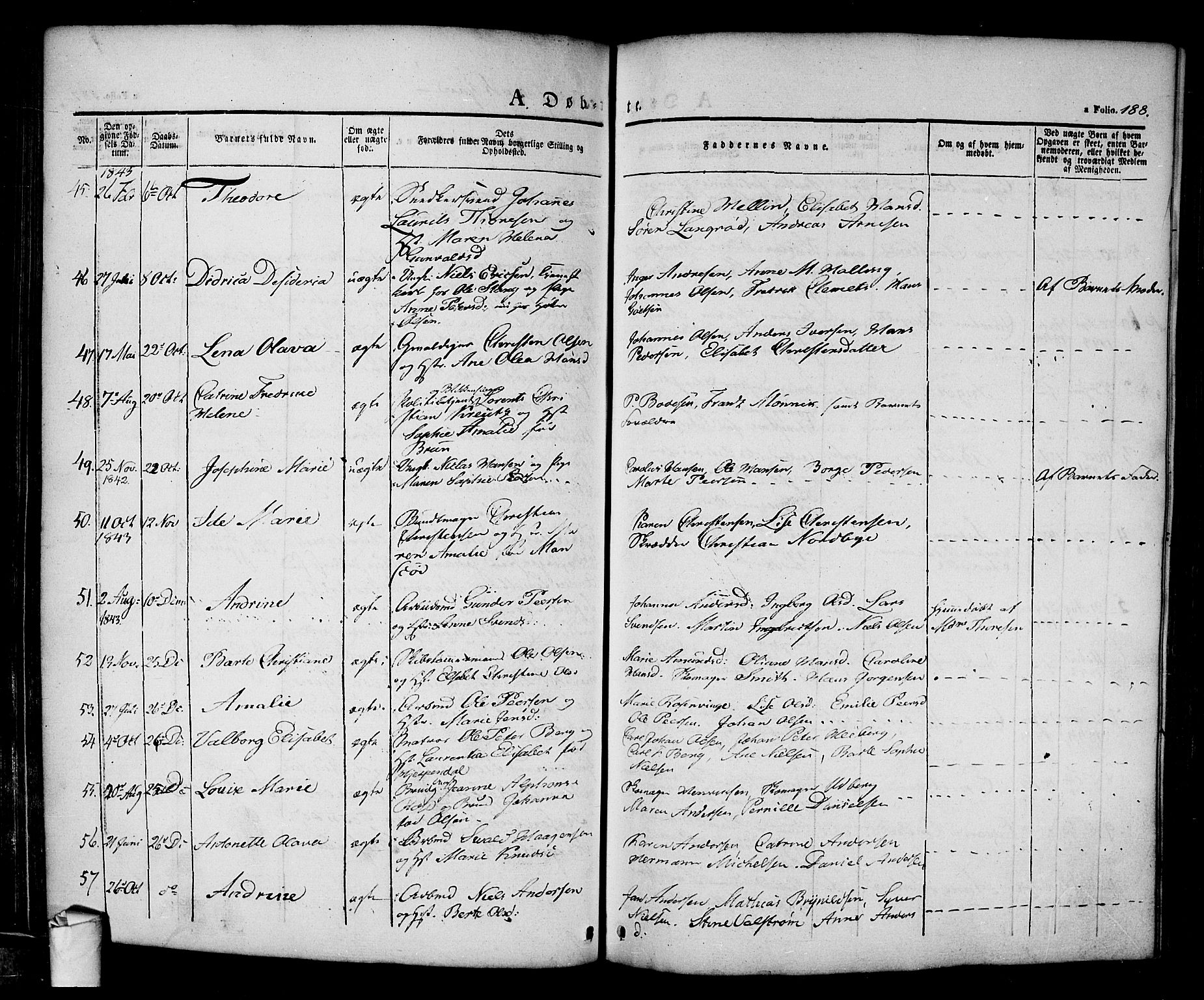 Halden prestekontor Kirkebøker, AV/SAO-A-10909/F/Fa/L0005: Parish register (official) no. I 5, 1834-1845, p. 188