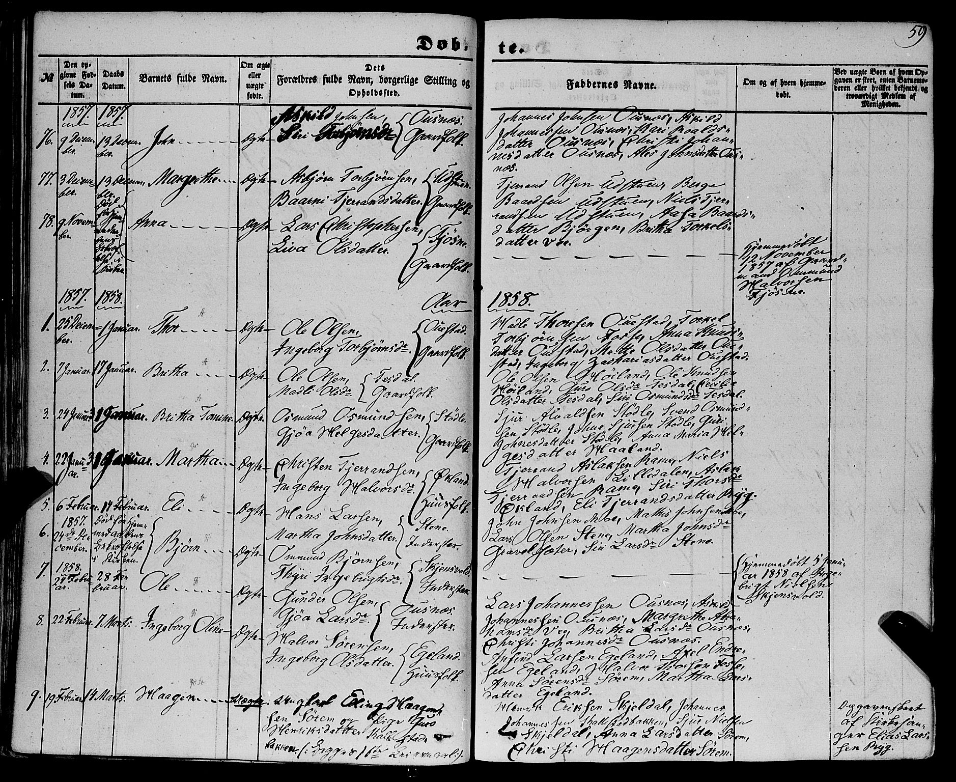 Etne sokneprestembete, AV/SAB-A-75001/H/Haa: Parish register (official) no. A 8, 1848-1862, p. 59