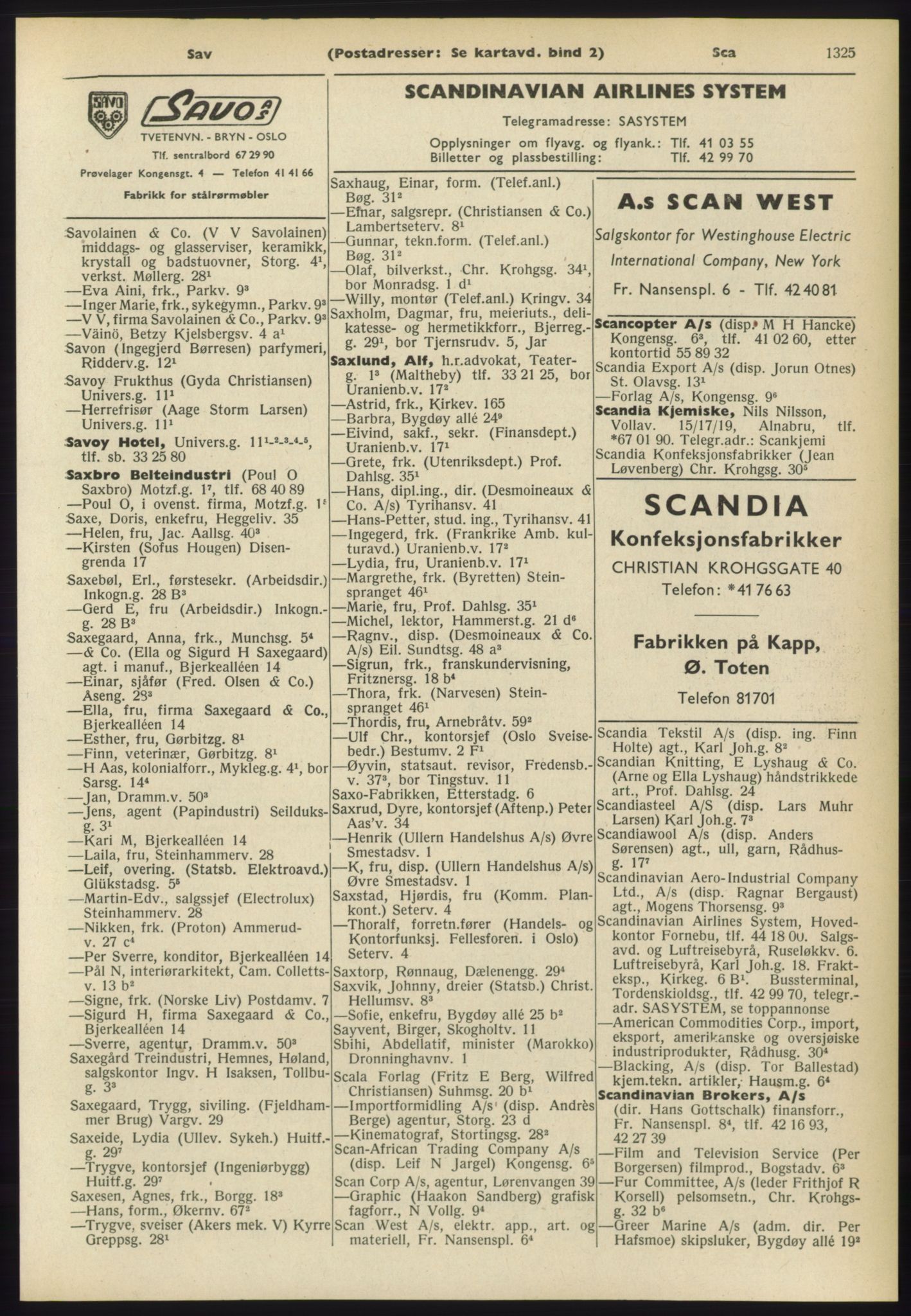 Kristiania/Oslo adressebok, PUBL/-, 1960-1961, p. 1325