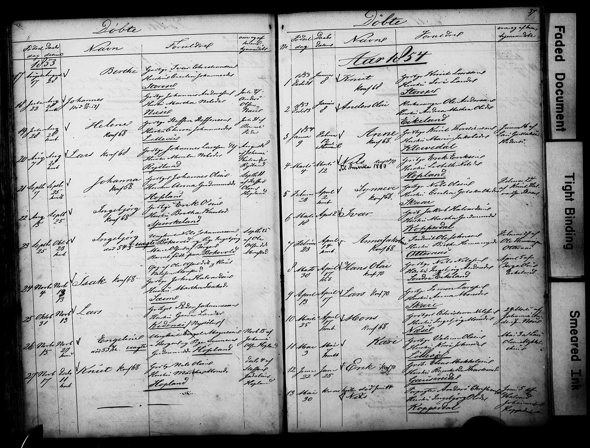Alversund Sokneprestembete, SAB/A-73901/H/Ha/Hab: Parish register (copy) no. D 1, 1800-1870, p. 37