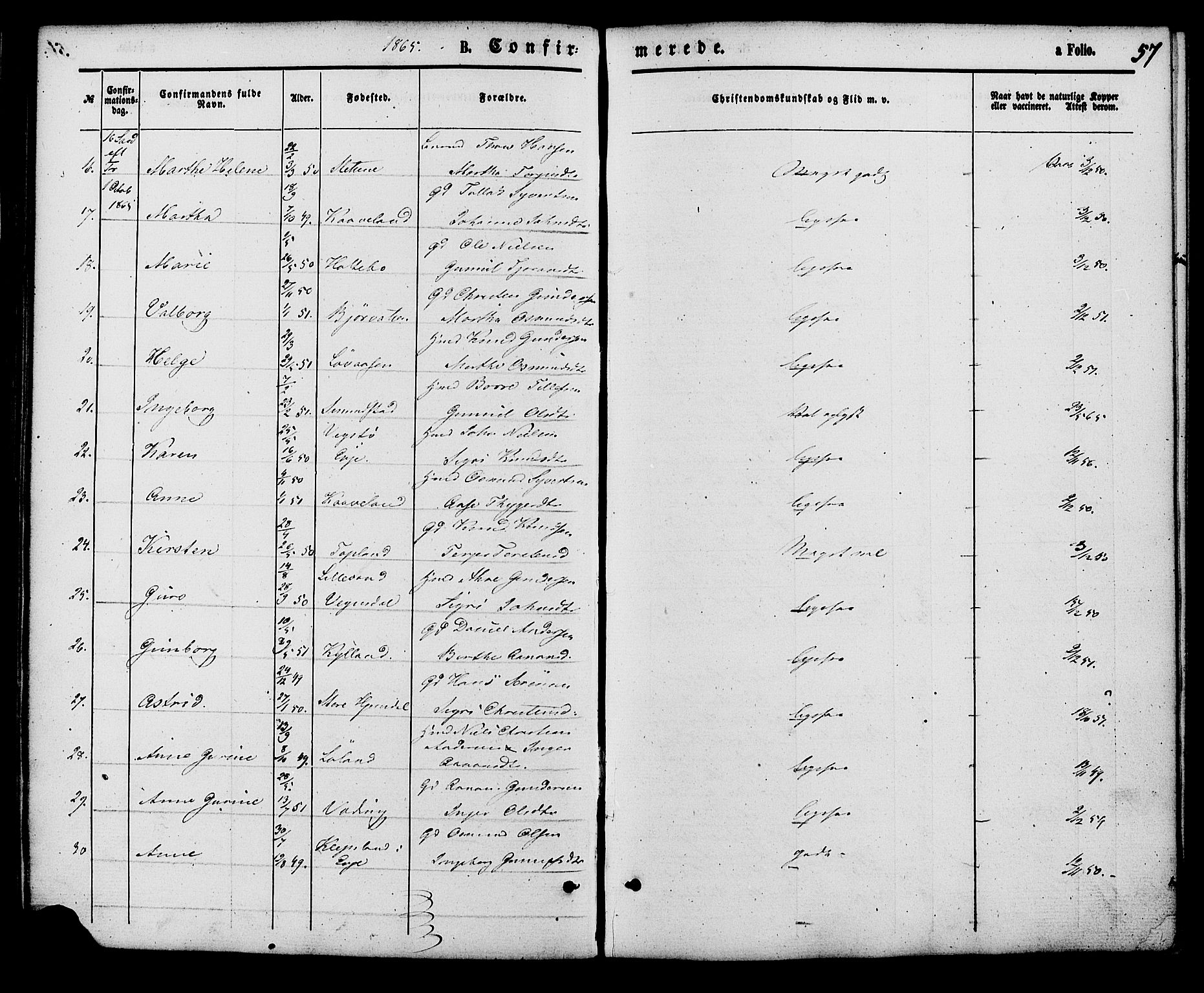 Herefoss sokneprestkontor, AV/SAK-1111-0019/F/Fa/Faa/L0002: Parish register (official) no. A 2, 1861-1886, p. 56