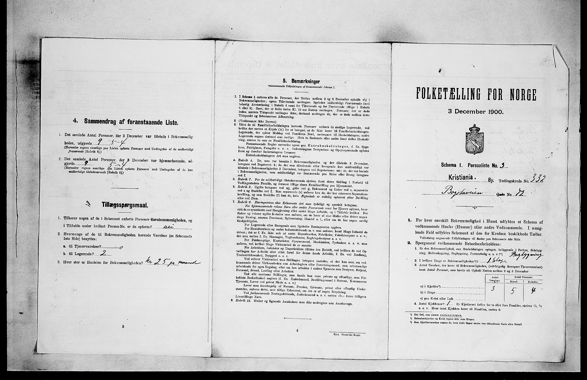 SAO, 1900 census for Kristiania, 1900, p. 7076