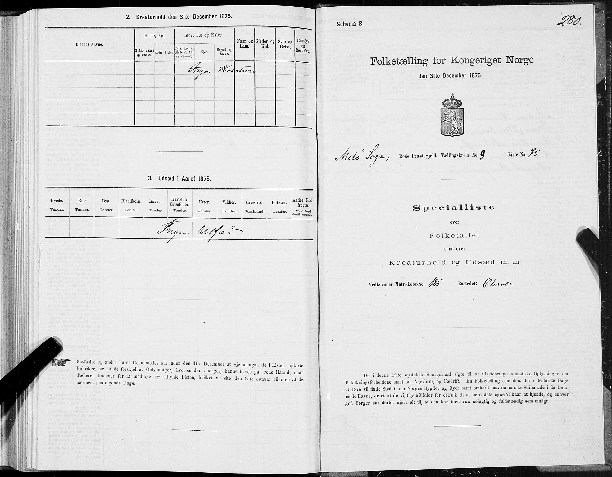 SAT, 1875 census for 1836P Rødøy, 1875, p. 4280