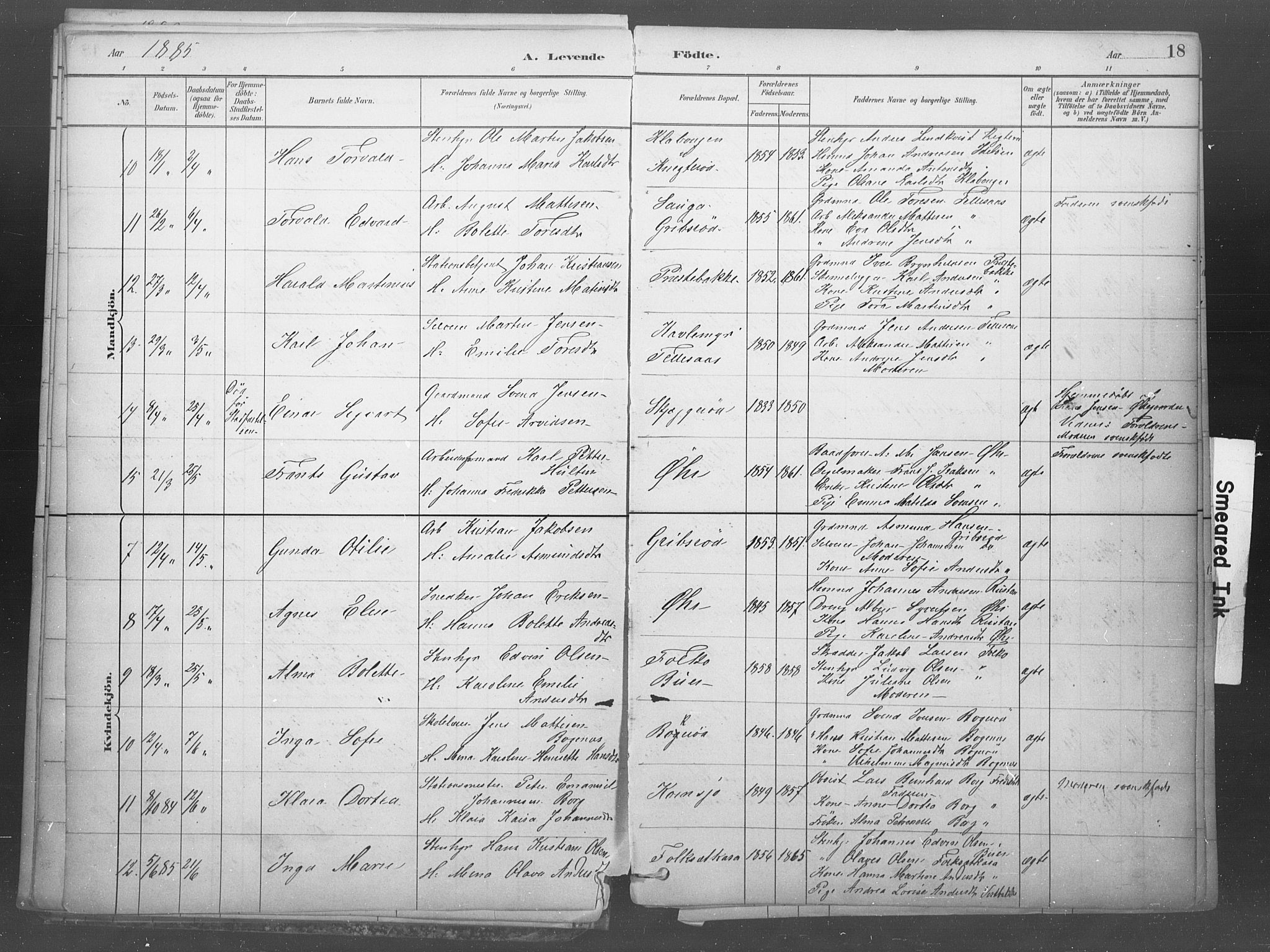 Idd prestekontor Kirkebøker, AV/SAO-A-10911/F/Fb/L0002: Parish register (official) no. II 2, 1882-1923, p. 18