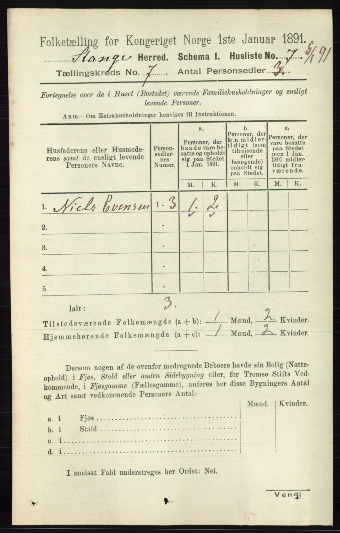 RA, 1891 census for 0417 Stange, 1891, p. 4683