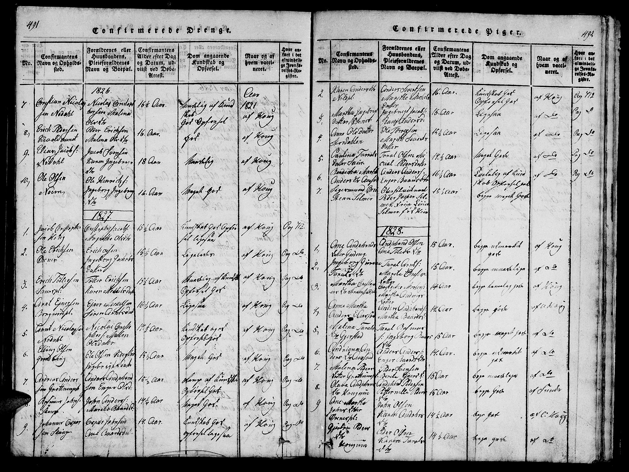 Ministerialprotokoller, klokkerbøker og fødselsregistre - Nord-Trøndelag, AV/SAT-A-1458/747/L0459: Parish register (copy) no. 747C01, 1816-1842, p. 491-492