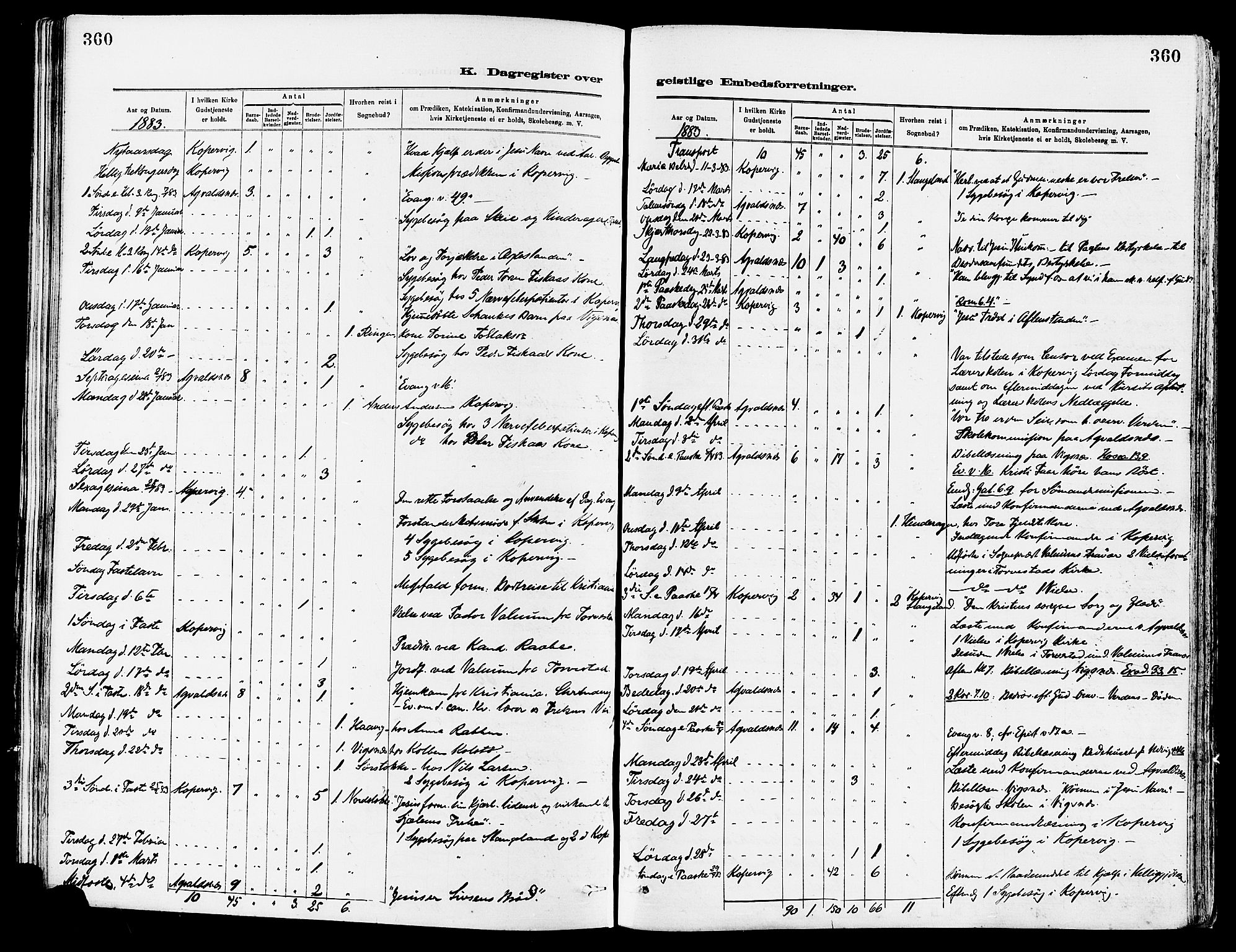 Avaldsnes sokneprestkontor, AV/SAST-A -101851/H/Ha/Haa/L0015: Parish register (official) no. A 15, 1880-1906, p. 360