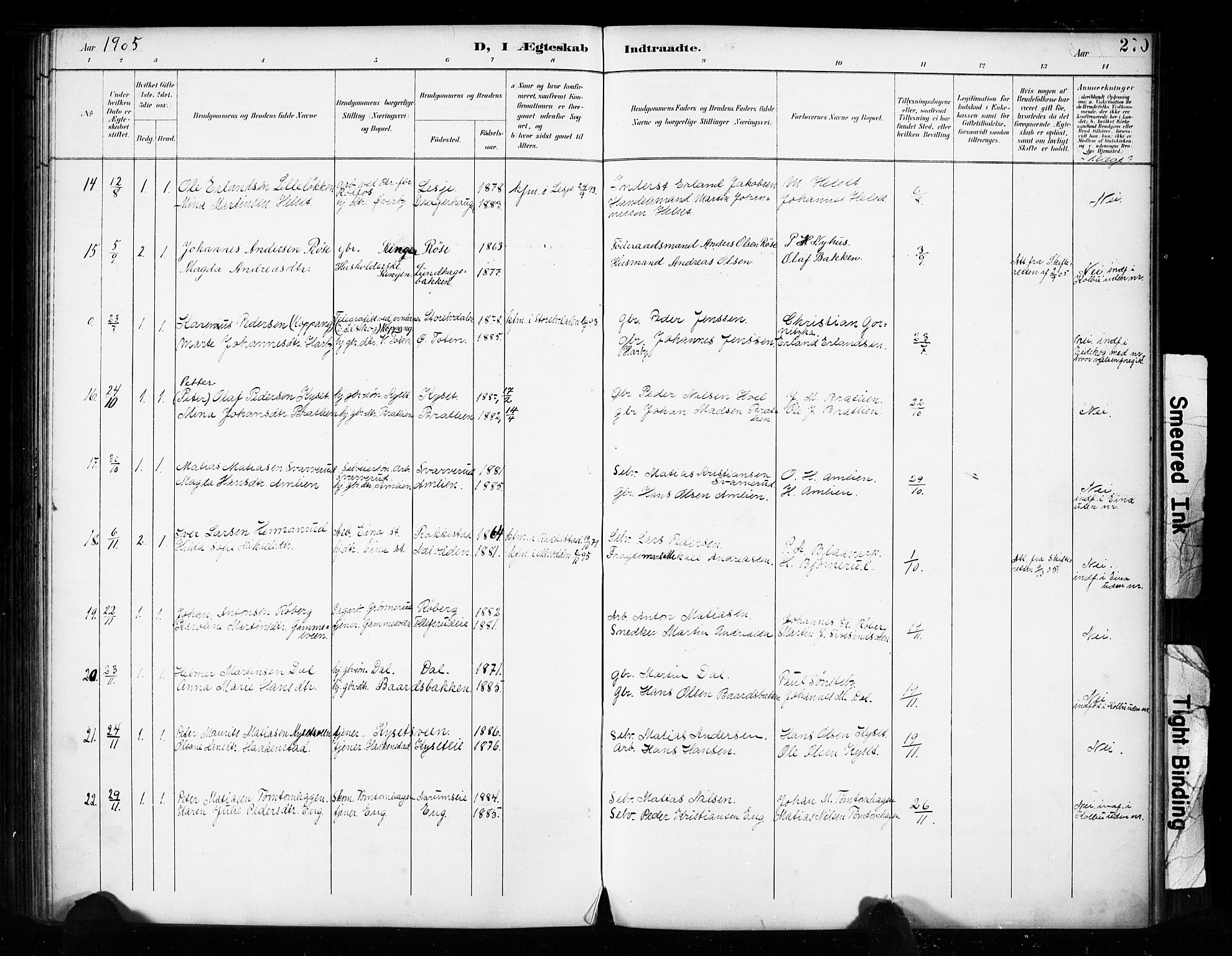 Vestre Toten prestekontor, SAH/PREST-108/H/Ha/Haa/L0011: Parish register (official) no. 11, 1895-1906, p. 270