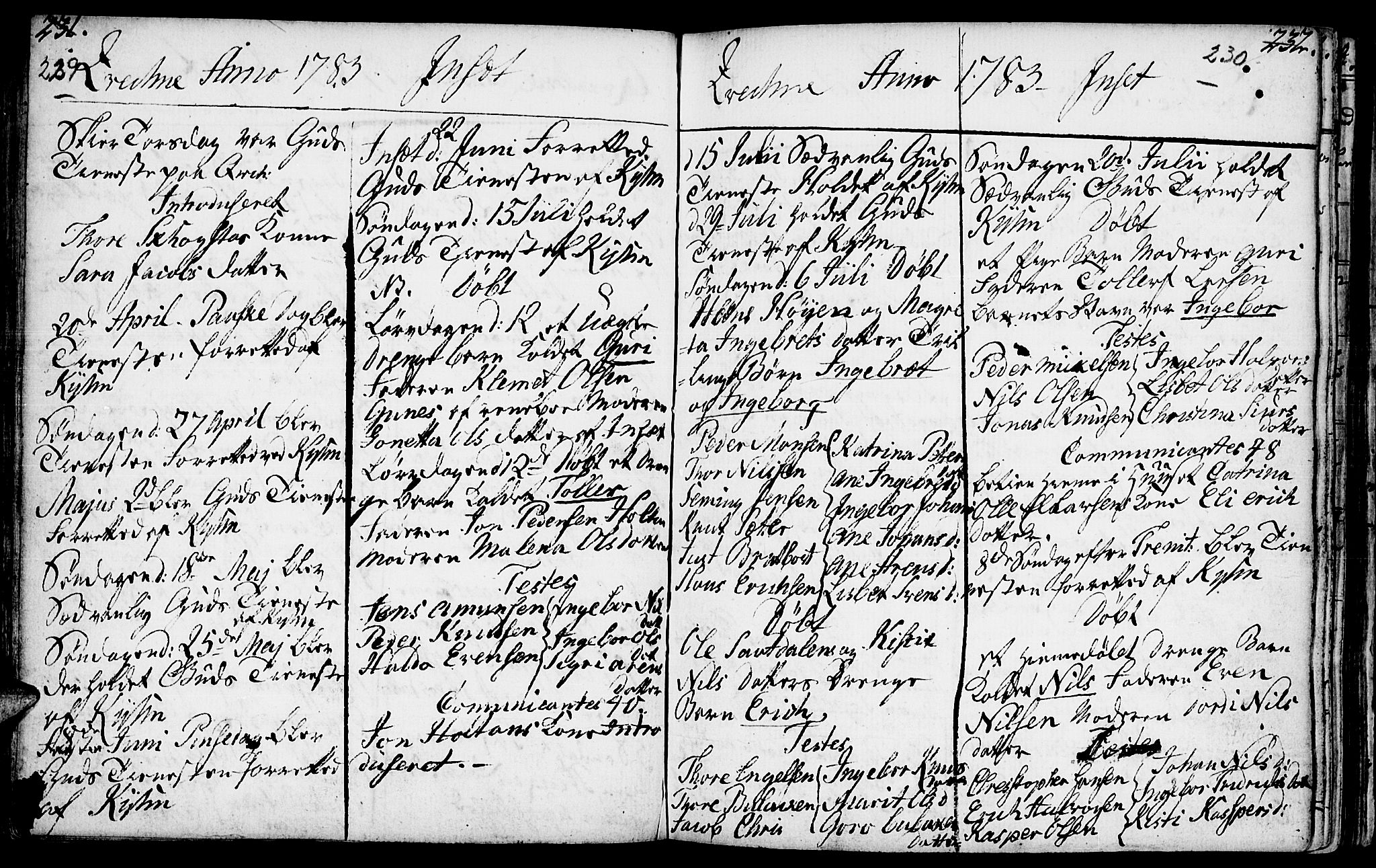 Kvikne prestekontor, SAH/PREST-064/H/Ha/Haa/L0002: Parish register (official) no. 2, 1764-1784, p. 229-230