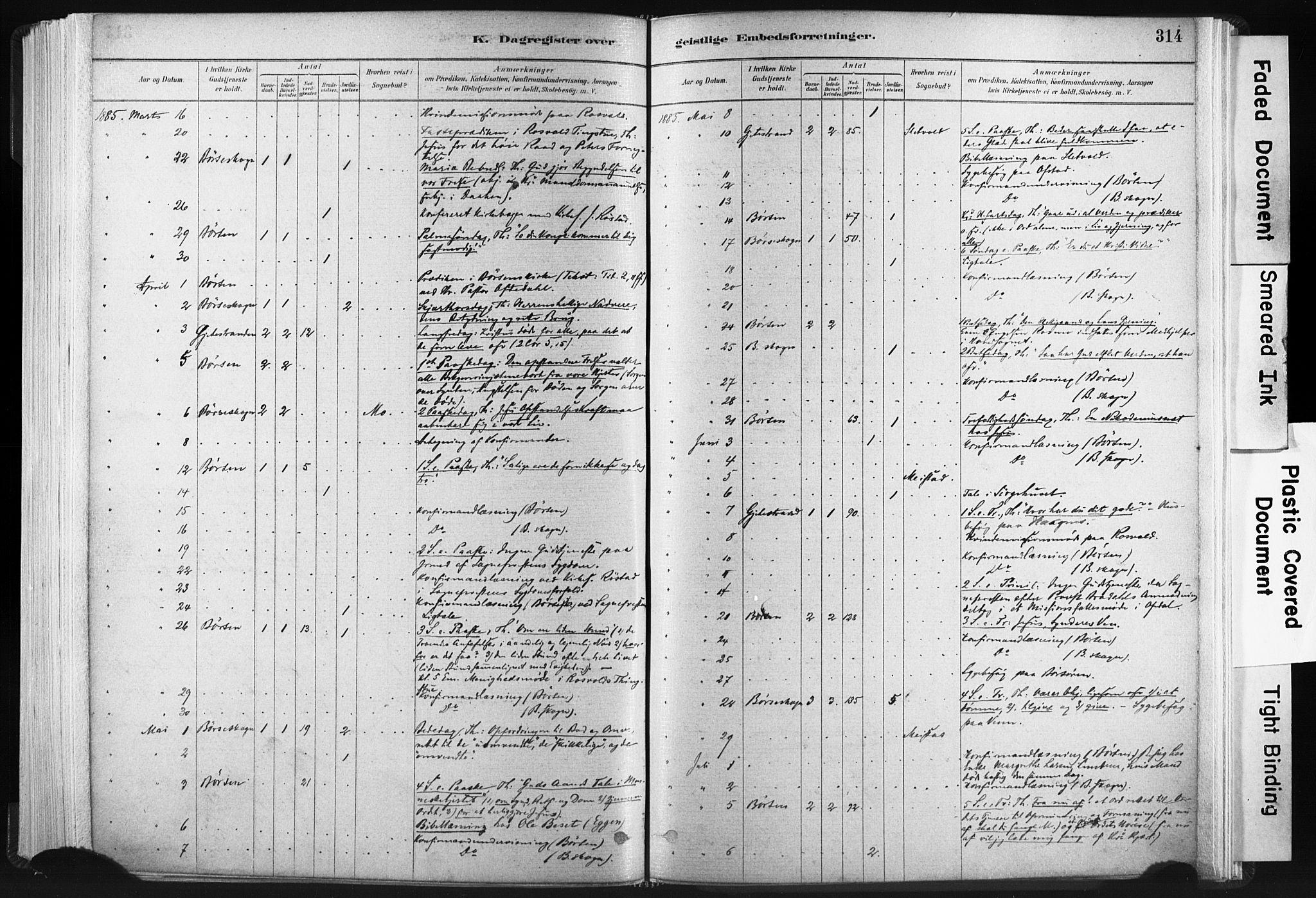 Ministerialprotokoller, klokkerbøker og fødselsregistre - Sør-Trøndelag, AV/SAT-A-1456/665/L0773: Parish register (official) no. 665A08, 1879-1905, p. 314