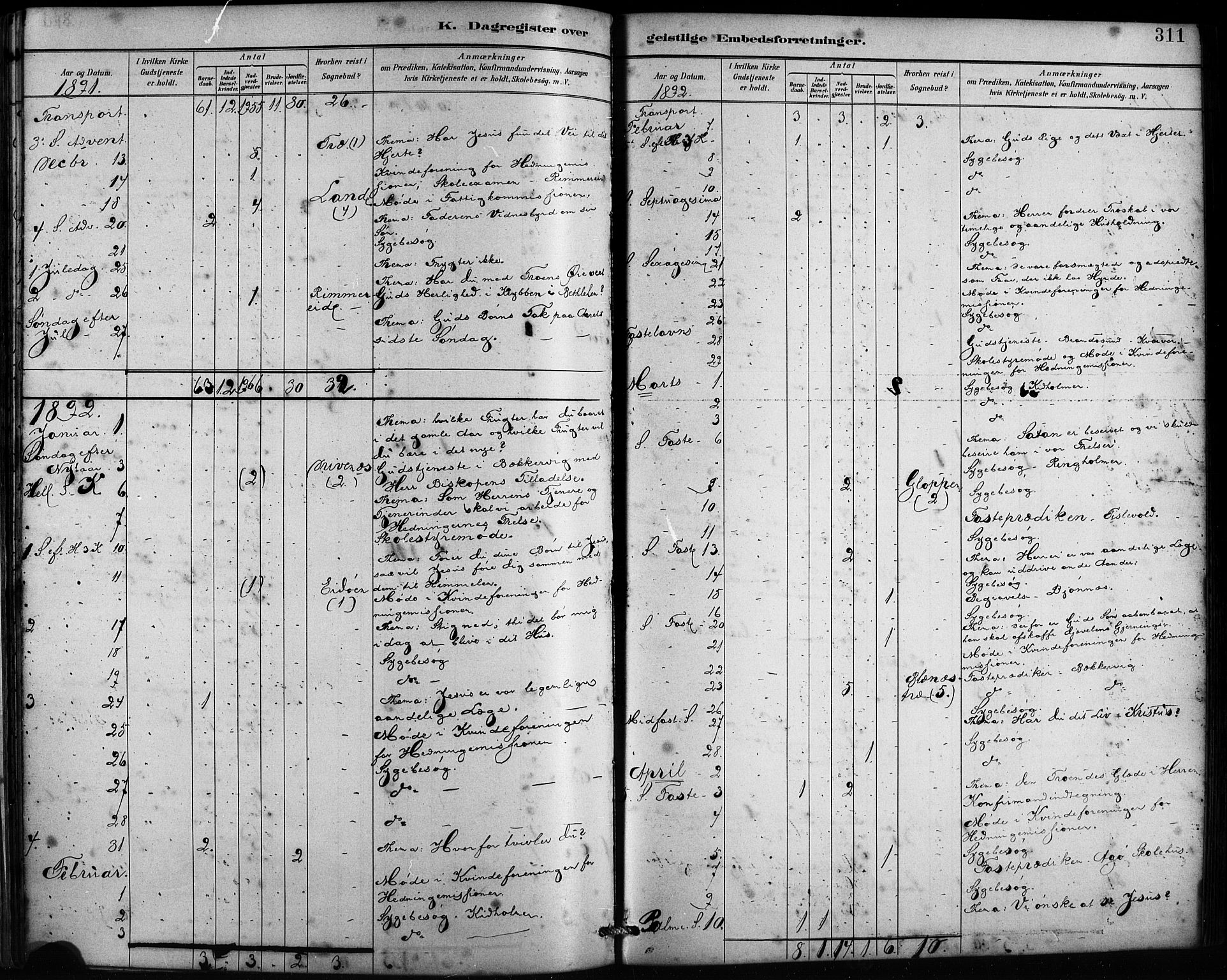 Fitjar sokneprestembete, SAB/A-99926: Parish register (official) no. A 2, 1882-1899, p. 311