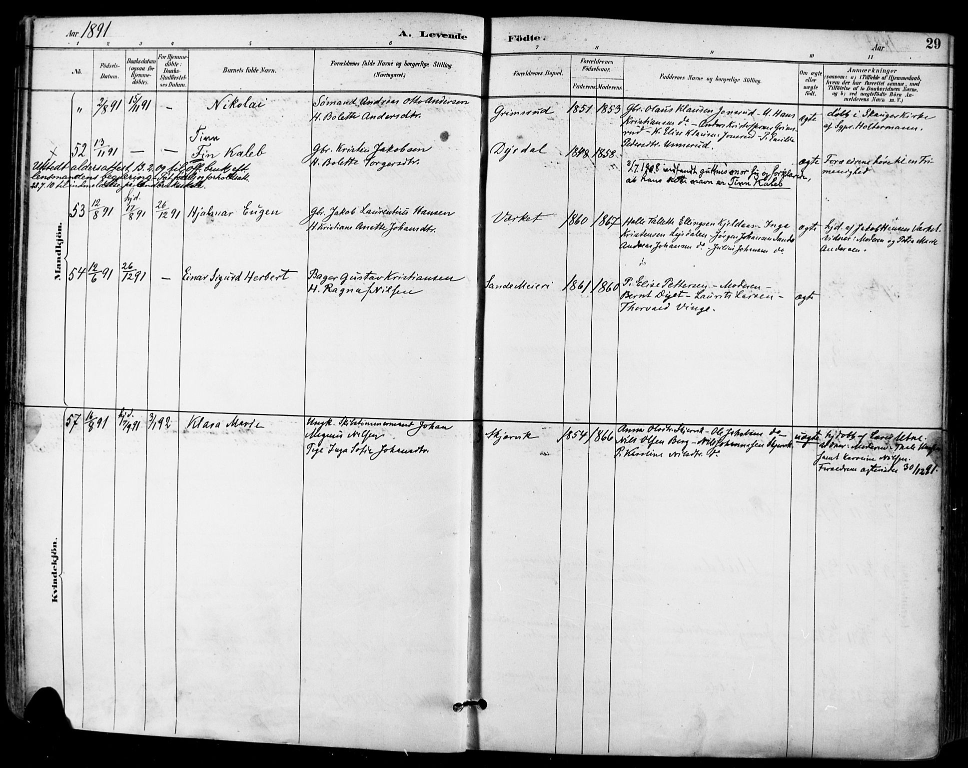 Sande Kirkebøker, AV/SAKO-A-53/F/Fa/L0007: Parish register (official) no. 7, 1888-1903, p. 29