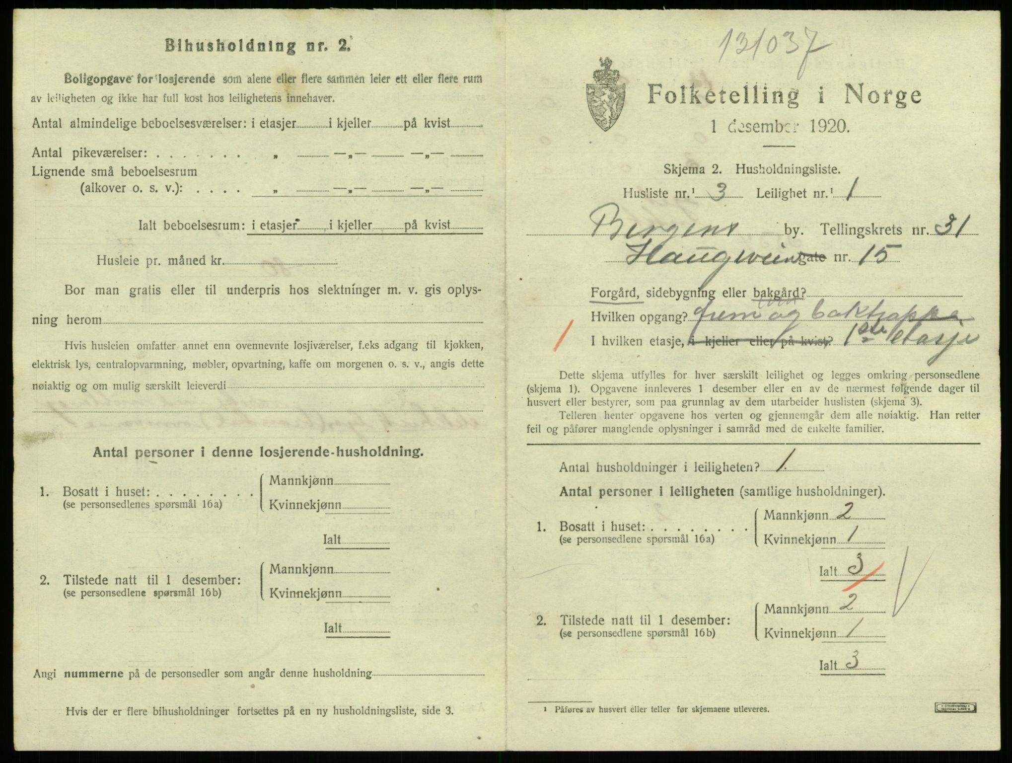 SAB, 1920 census for Bergen, 1920, p. 23379