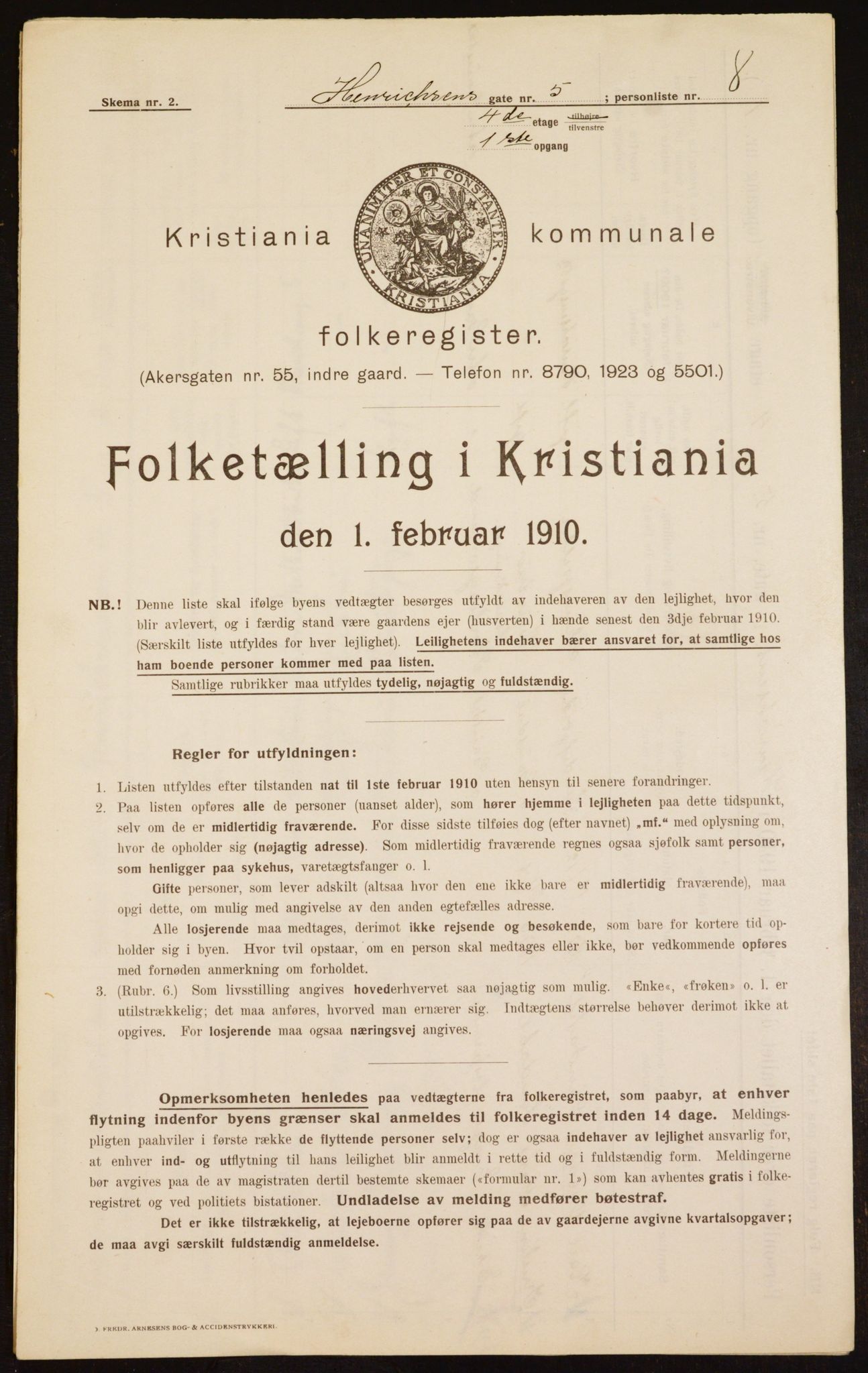 OBA, Municipal Census 1910 for Kristiania, 1910, p. 37850