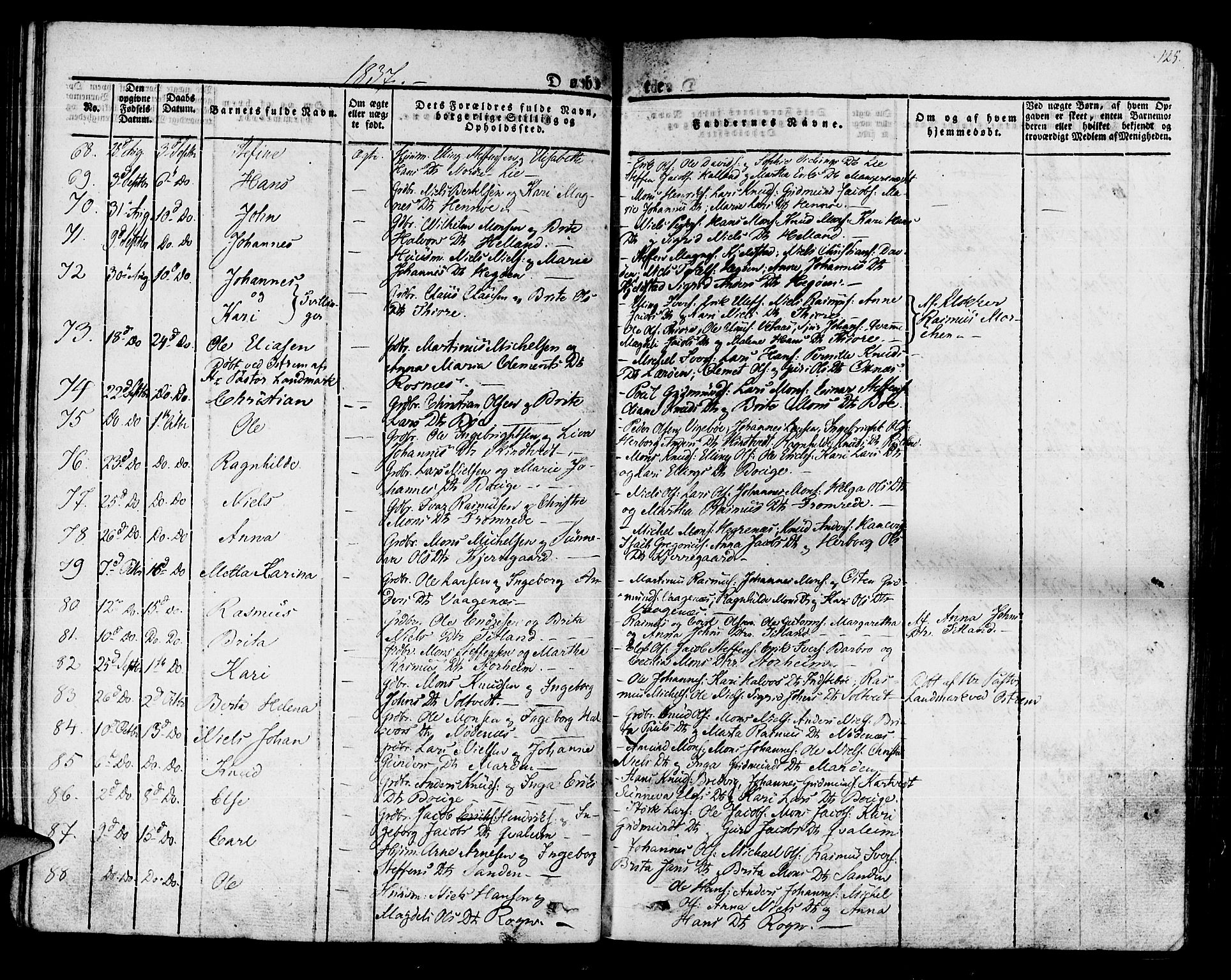 Manger sokneprestembete, AV/SAB-A-76801/H/Haa: Parish register (official) no. A 4, 1824-1838, p. 125