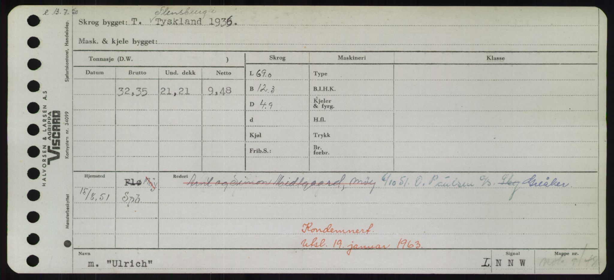 Sjøfartsdirektoratet med forløpere, Skipsmålingen, RA/S-1627/H/Hd/L0040: Fartøy, U-Ve, p. 59