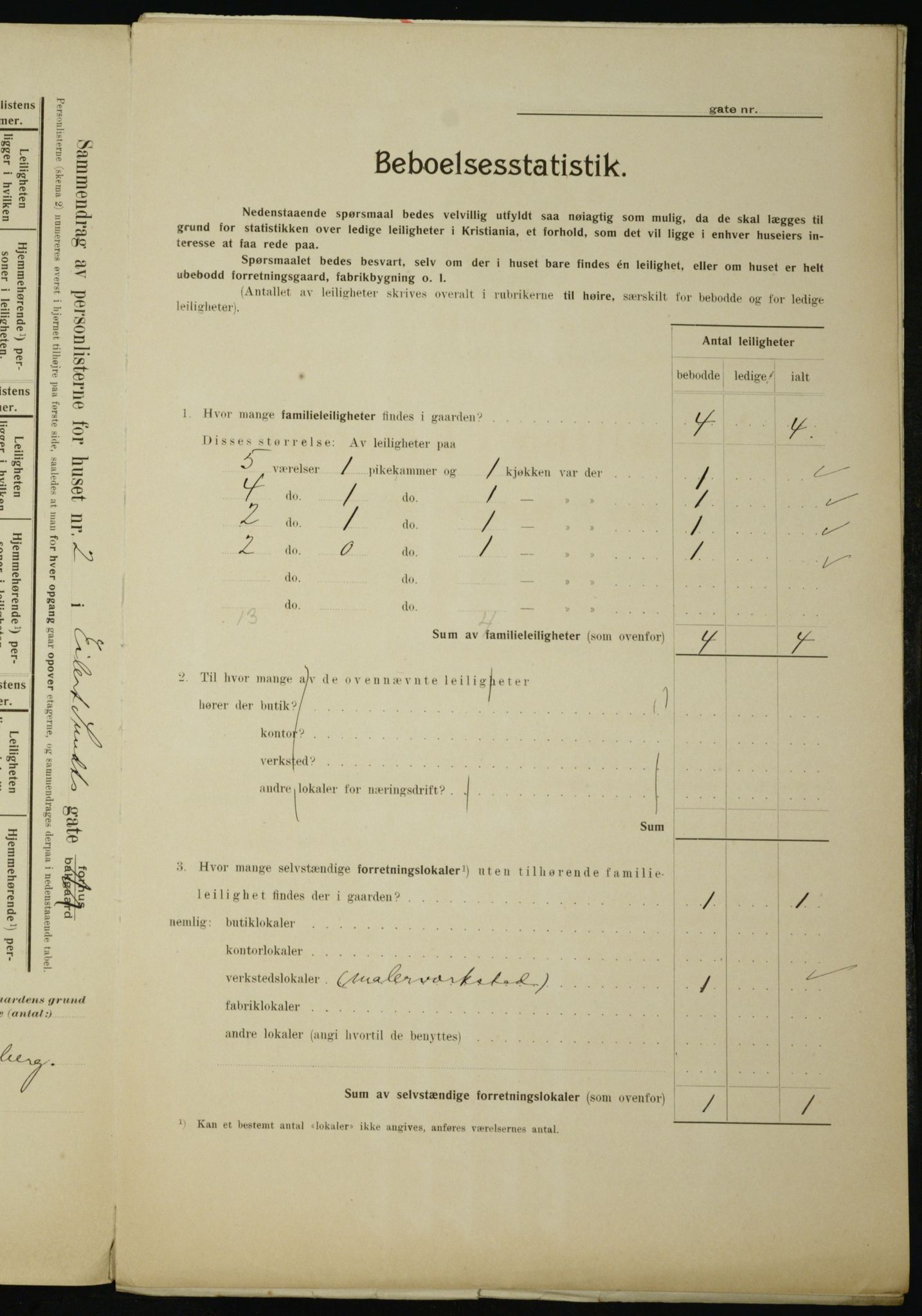 OBA, Municipal Census 1910 for Kristiania, 1910, p. 17804