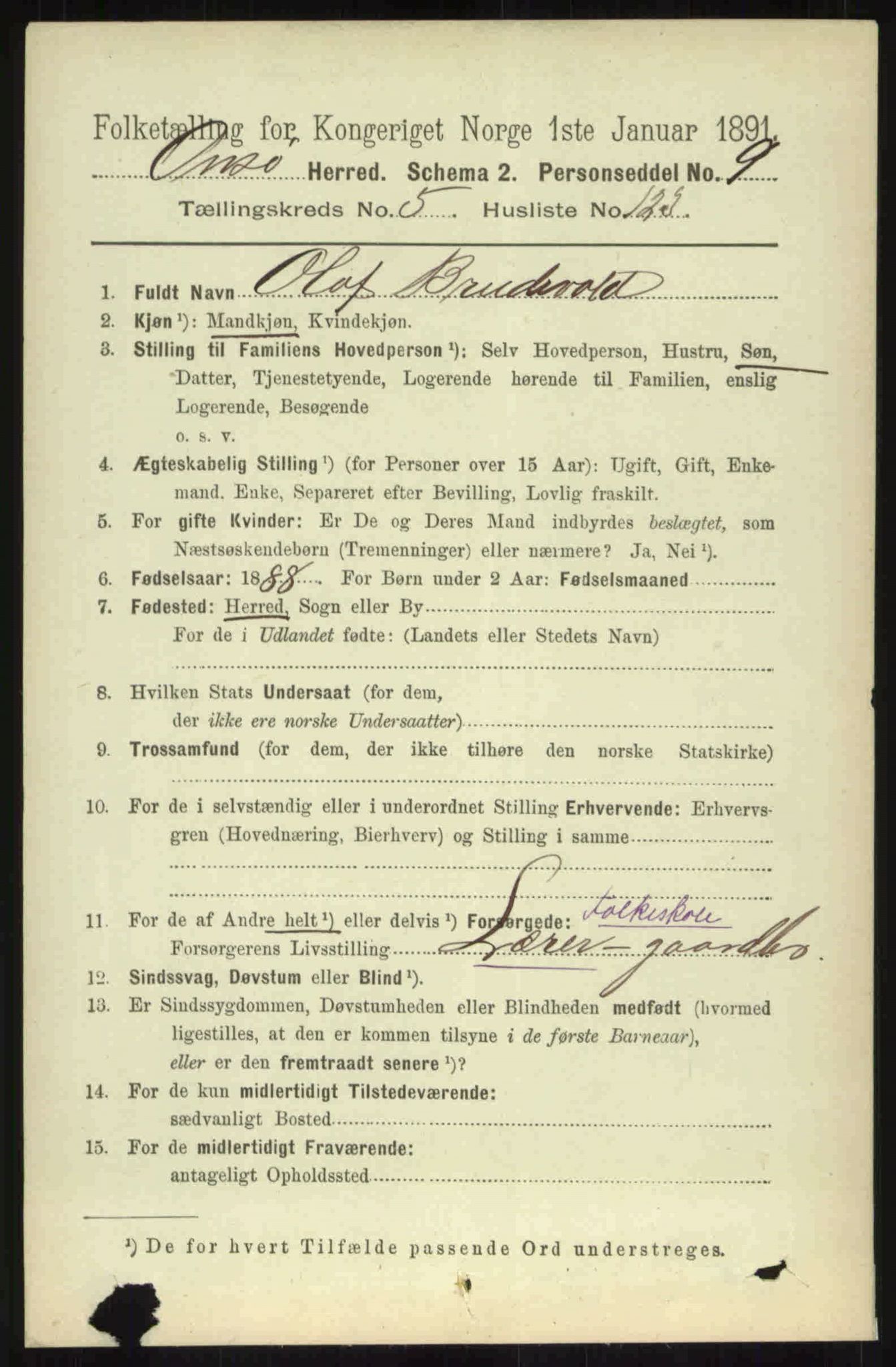 RA, 1891 census for 0134 Onsøy, 1891, p. 4661