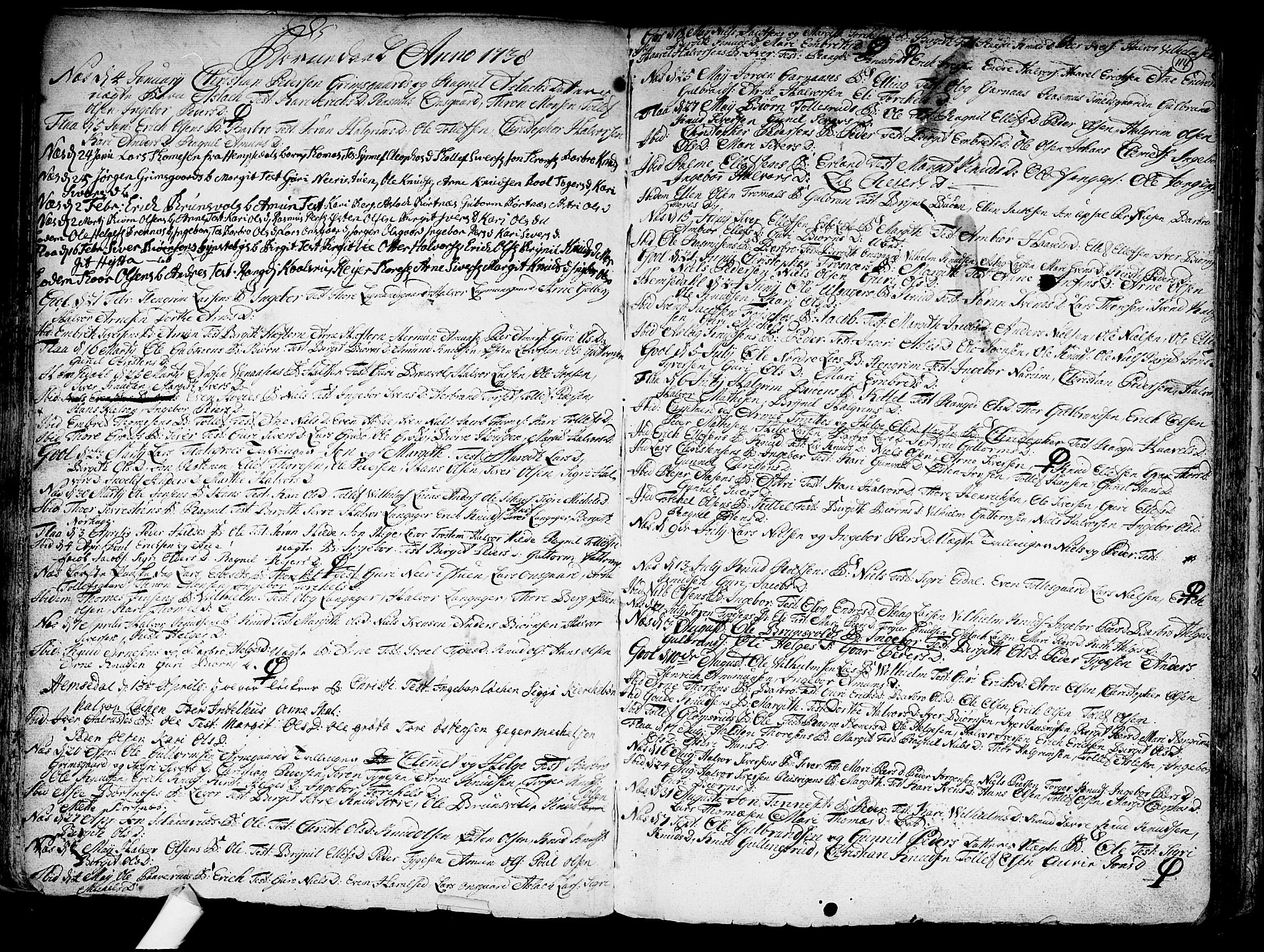 Nes kirkebøker, SAKO/A-236/F/Fa/L0002: Parish register (official) no. 2, 1707-1759, p. 114
