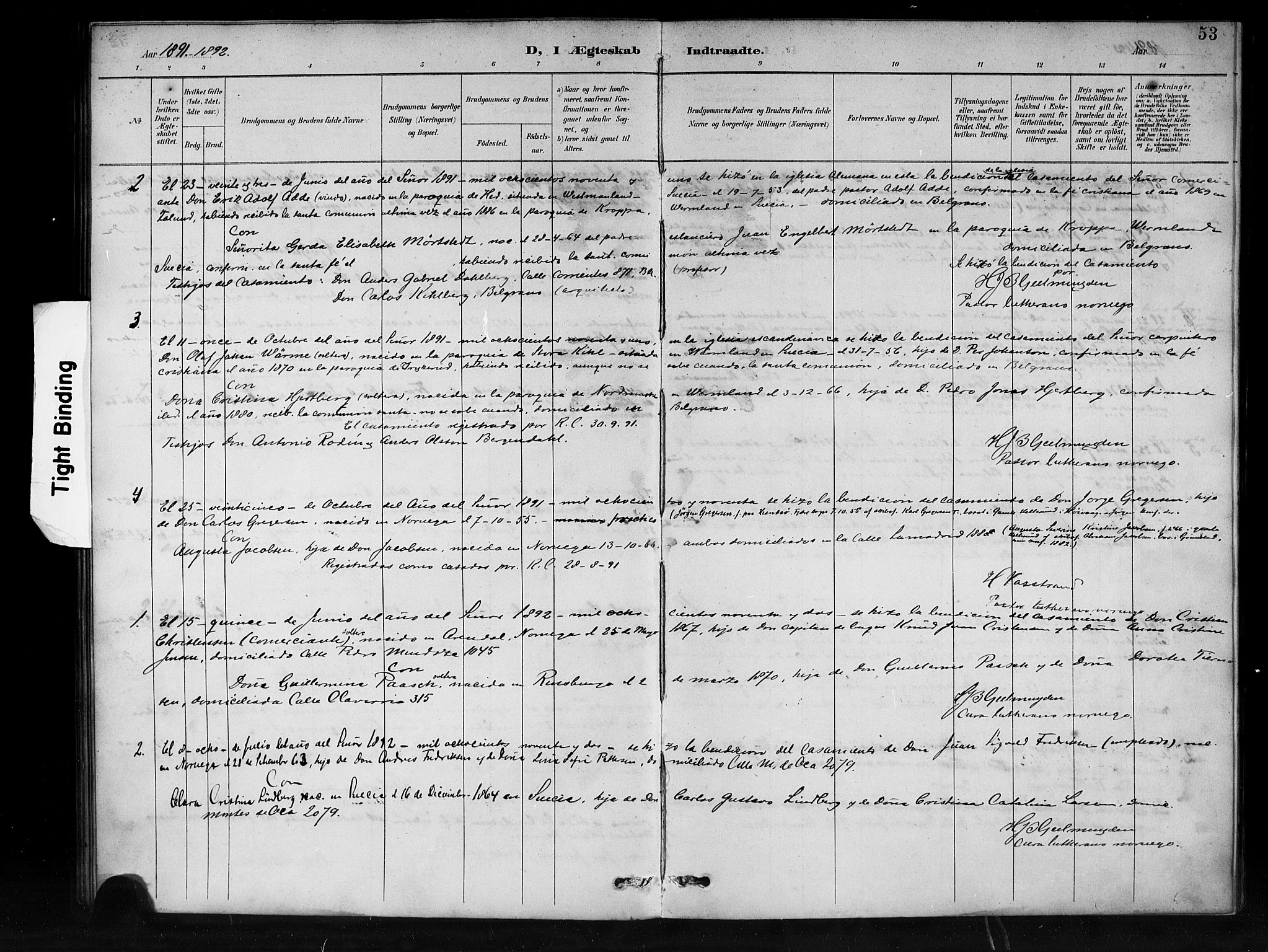 Den norske sjømannsmisjon i utlandet/Syd-Amerika (Buenos Aires m.fl.), SAB/SAB/PA-0118/H/Ha/L0001: Parish register (official) no. A 1, 1888-1898, p. 53