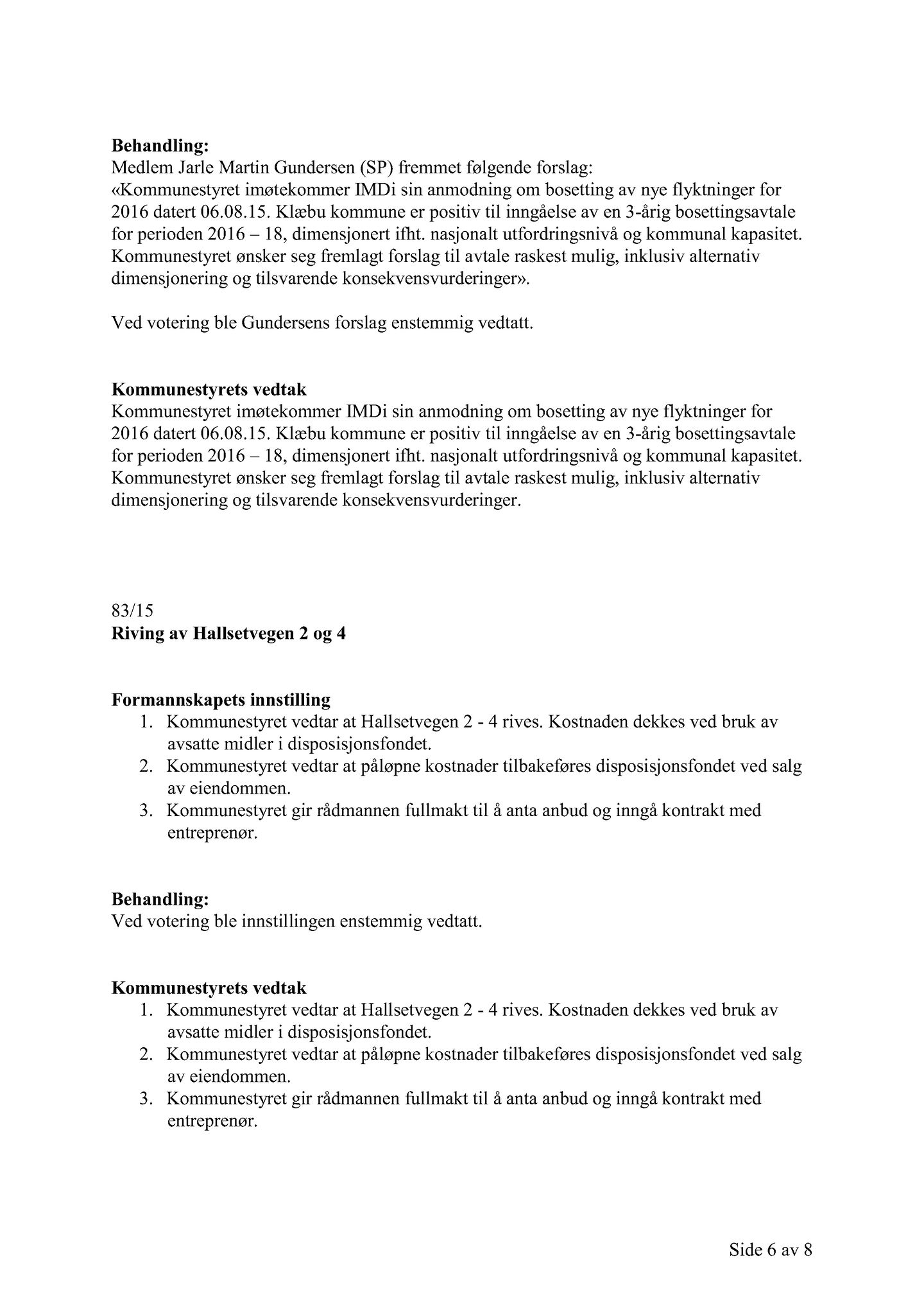 Klæbu Kommune, TRKO/KK/01-KS/L008: Kommunestyret - Møtedokumenter, 2015, p. 1993