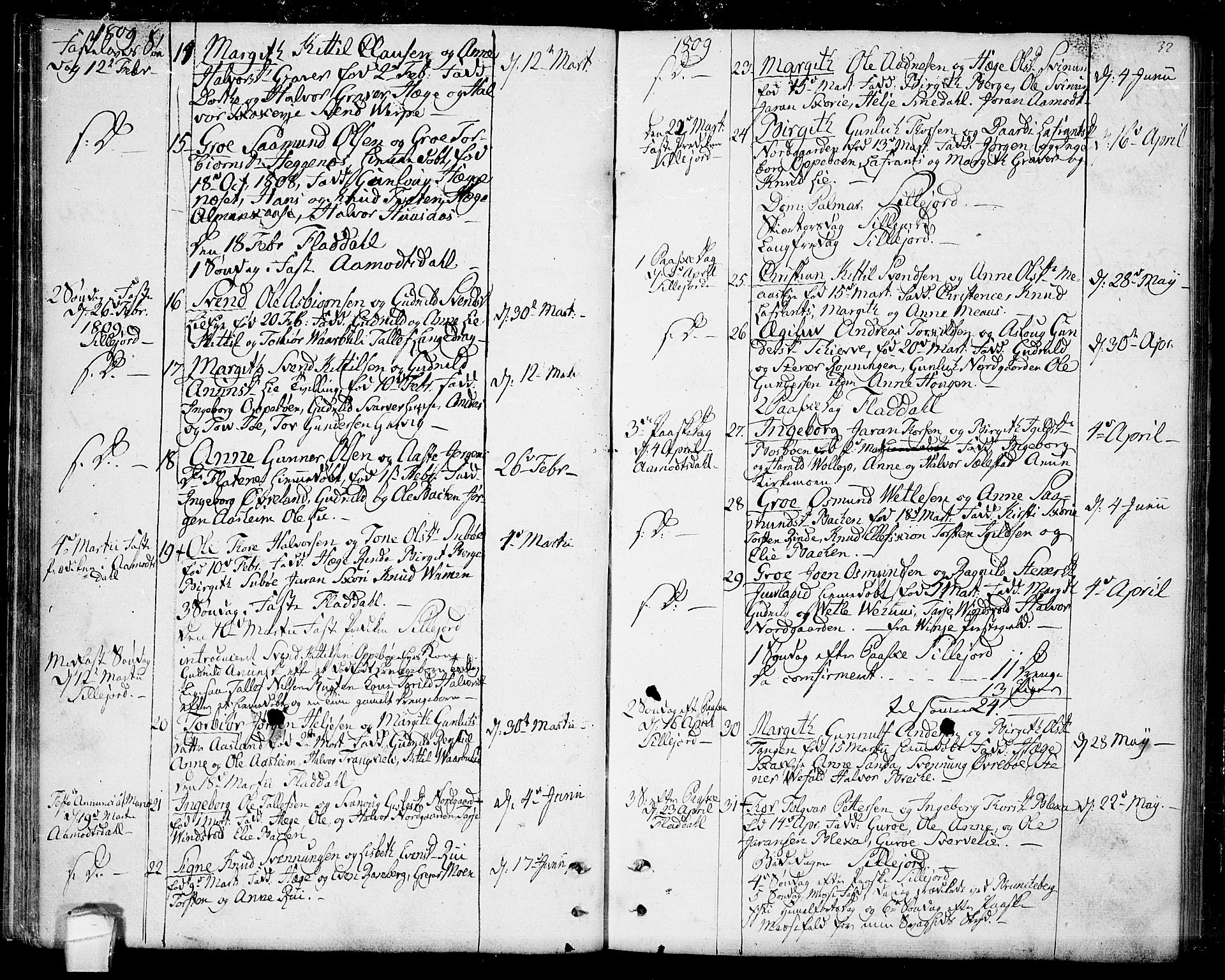 Seljord kirkebøker, AV/SAKO-A-20/F/Fa/L0009: Parish register (official) no. I 9, 1801-1814, p. 32