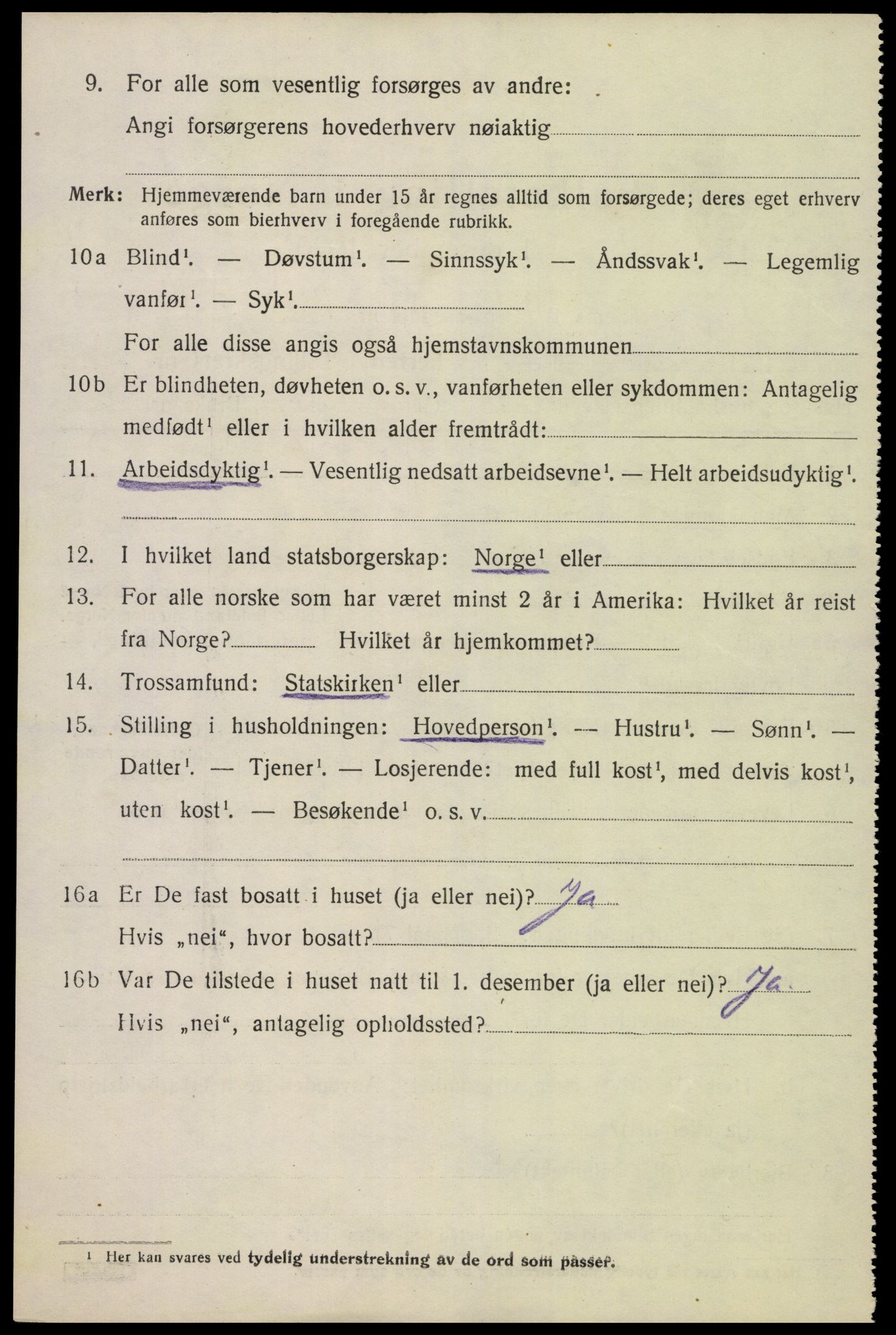 SAK, 1920 census for Oddernes, 1920, p. 4684
