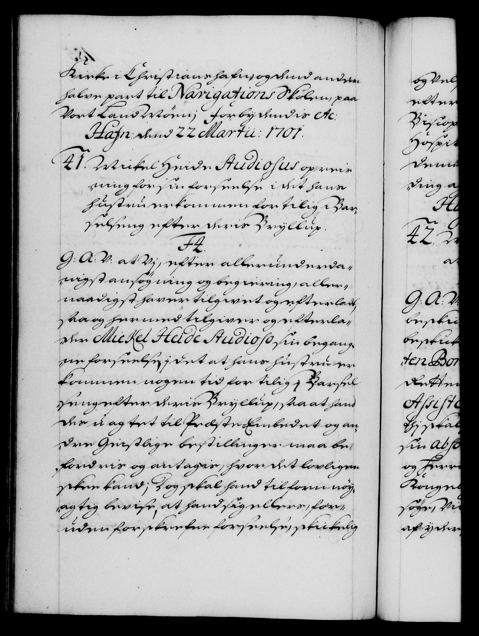 Danske Kanselli 1572-1799, RA/EA-3023/F/Fc/Fca/Fcaa/L0018: Norske registre, 1699-1703, p. 185b