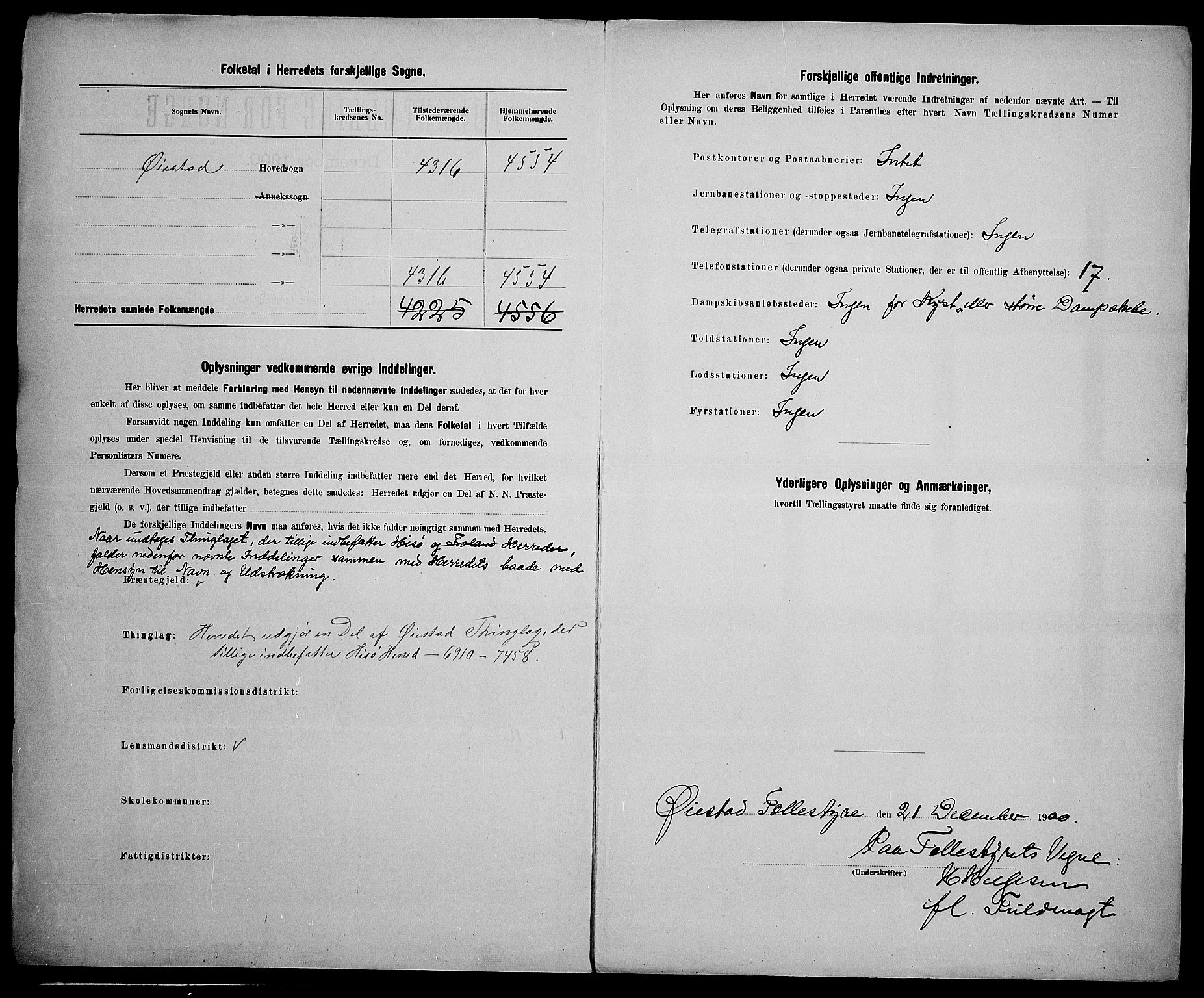 SAK, 1900 census for Øyestad, 1900, p. 3