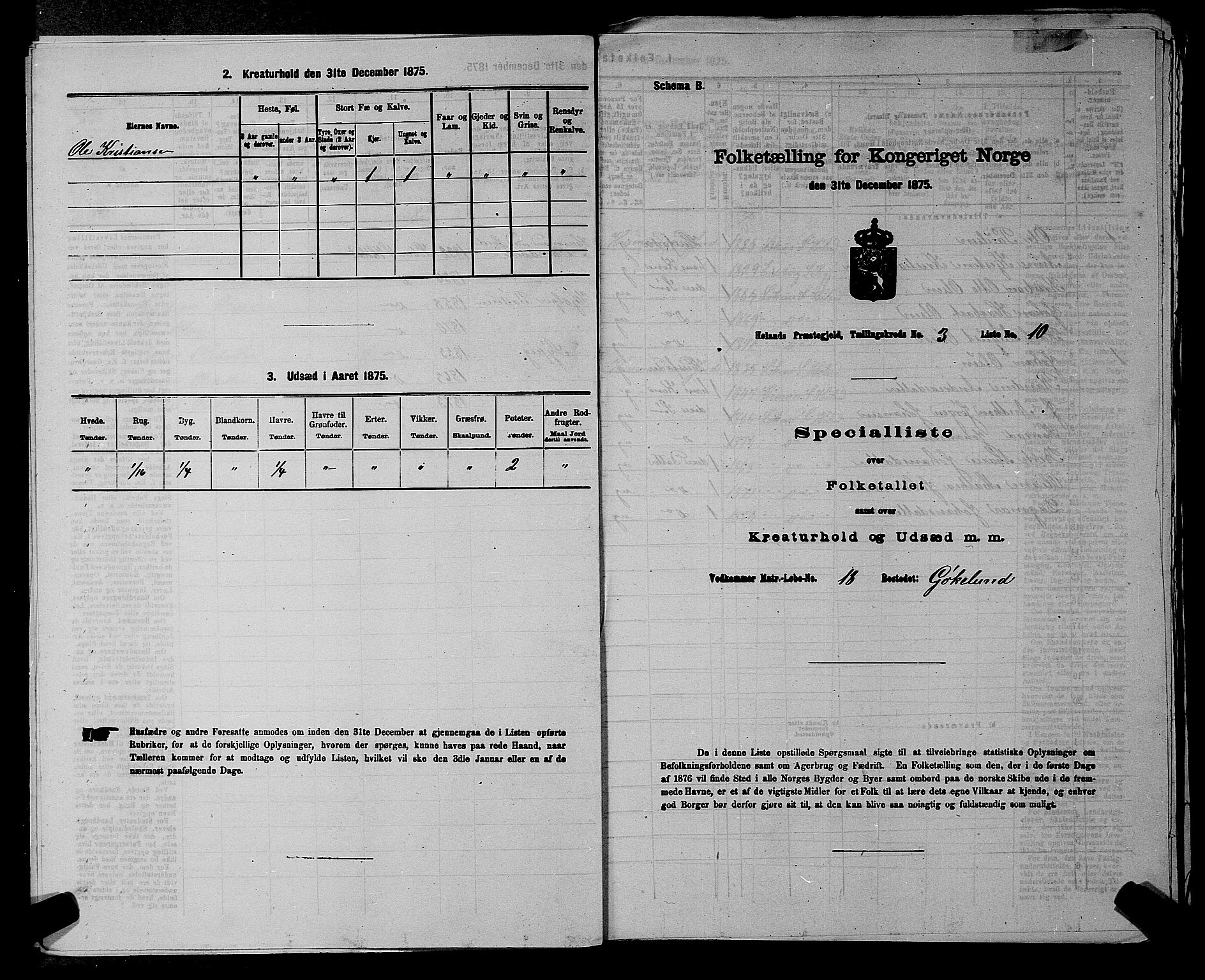 RA, 1875 census for 0221P Høland, 1875, p. 446