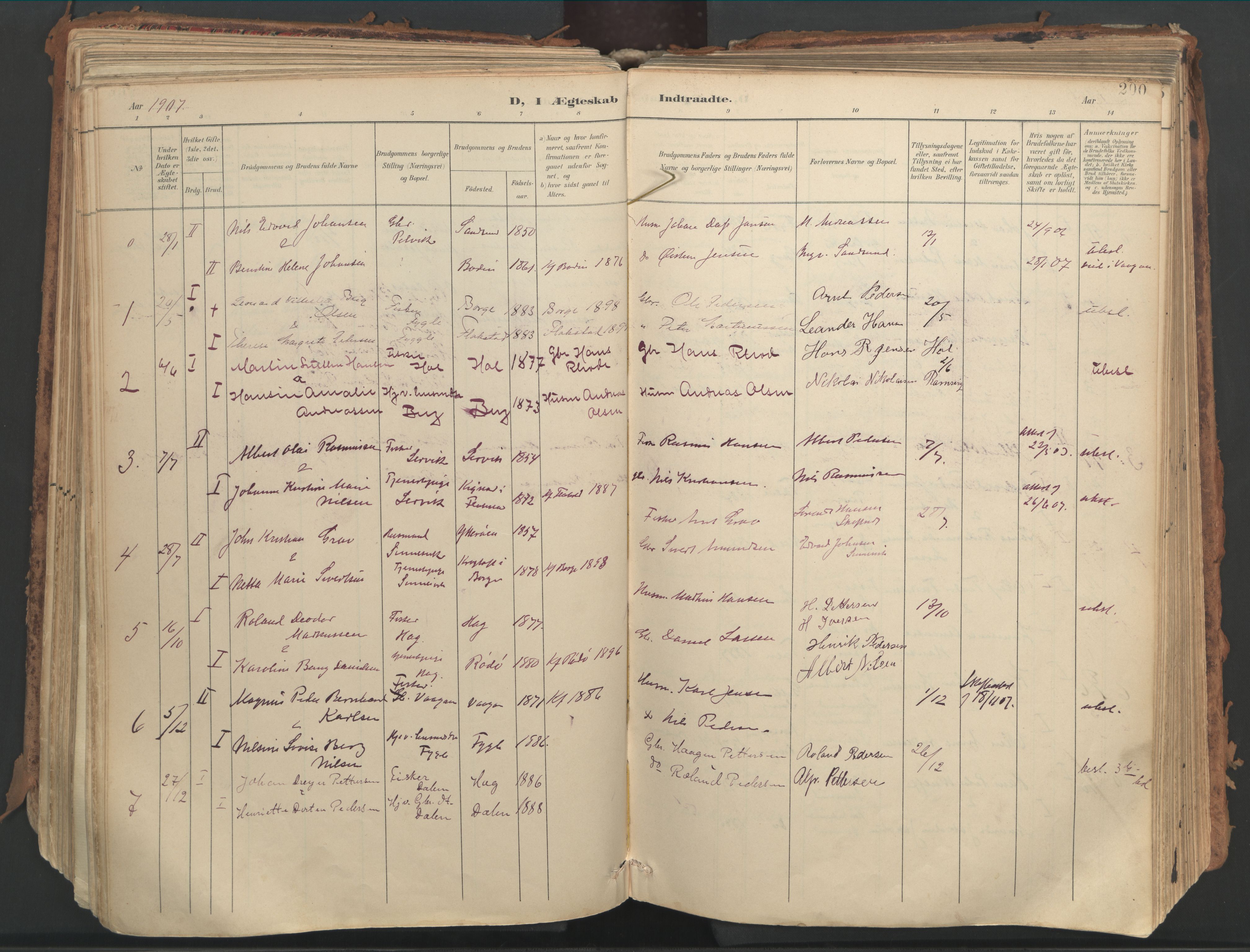 Ministerialprotokoller, klokkerbøker og fødselsregistre - Nordland, AV/SAT-A-1459/882/L1180: Parish register (official) no. 882A02, 1897-1913, p. 200